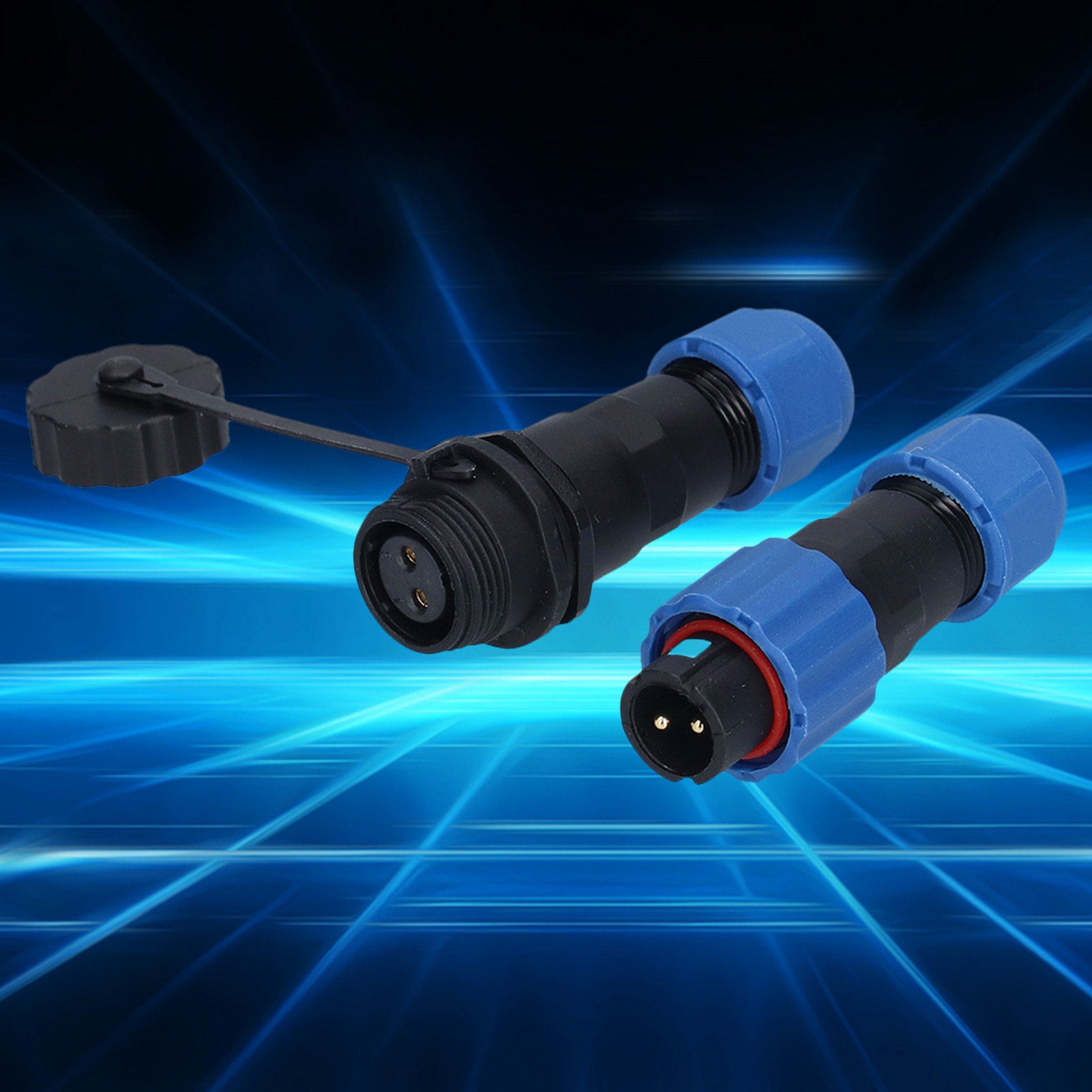 Sp13 Wasserdichter Luftfahrtstecker Und -buchse Mit Ip68-stecker Und -buchse, 2-polig Wasserdicht
