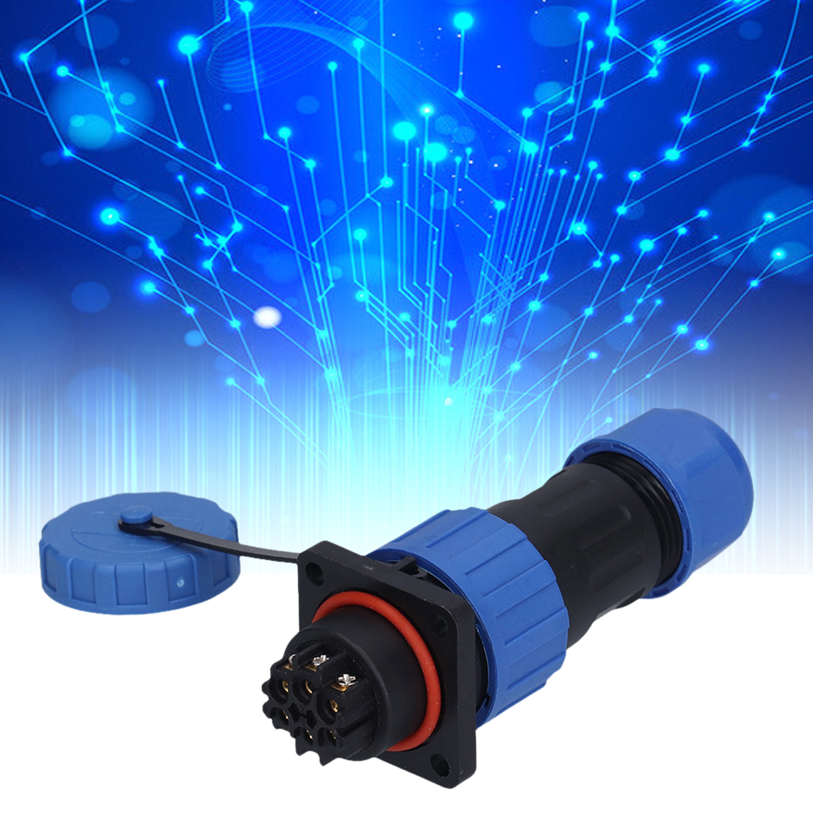 Lötloser Mehrleiterstecker Lp20, Quadratisch, Vierpolig, Ip68 Wasserdicht, Für Die Luftfahrt, 250 V, Φ6-12 Mm², 6 Leiter