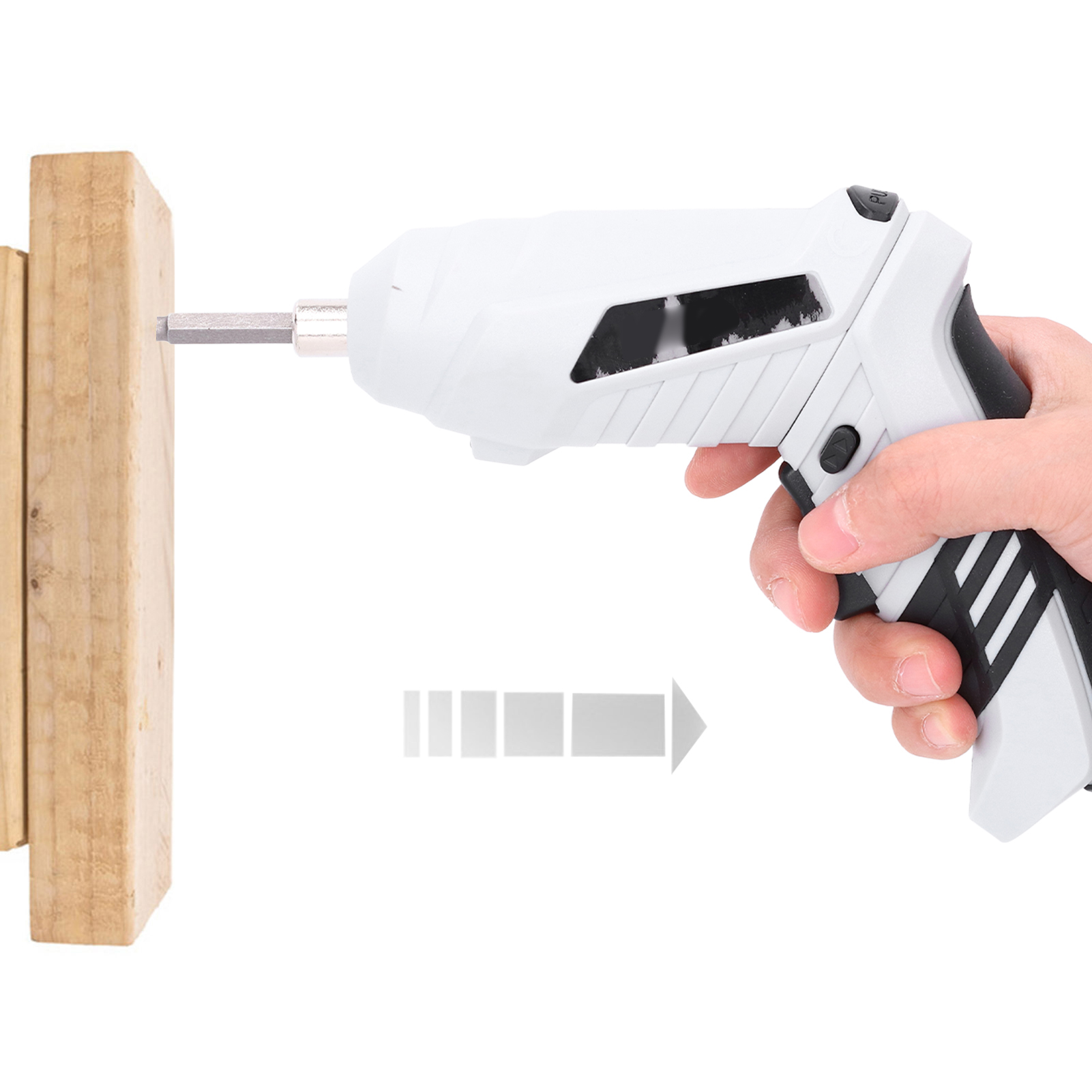 Mini-klapp-elektroschrauber-set Mit Usb-lithium-akku Und Wiederaufladbarer Technologie, 3,6 V, Weiß.