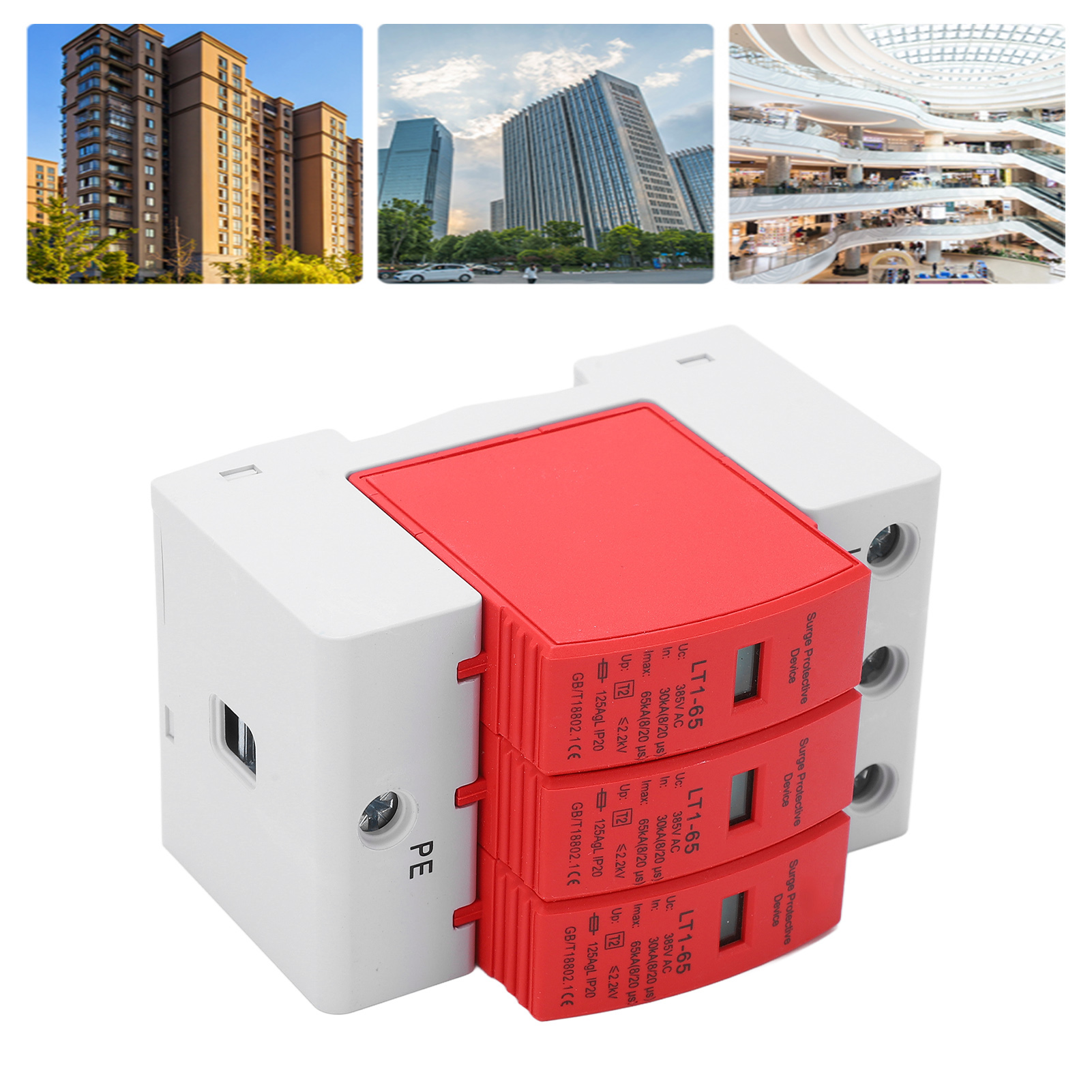 Lt1-65 Überspannungsableiter 385 V Ac, 3-polig, 30–65 Ka, Überspannungsschutzschalter