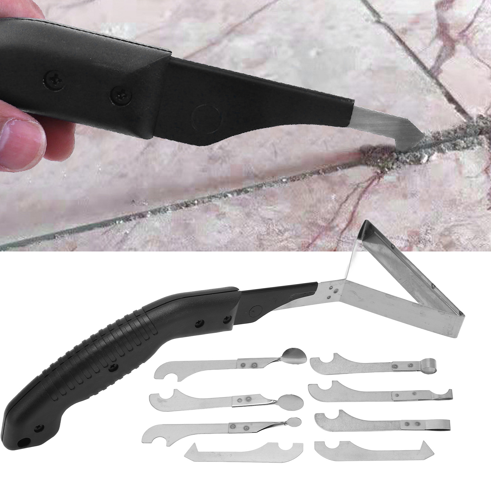 10-teiliges Set Für Fliesenfugen, Inklusive Füllmaterial, Reinigungszubehör Und Klebstoffentfernung Von Flachen Oberflächen Und Ecken.