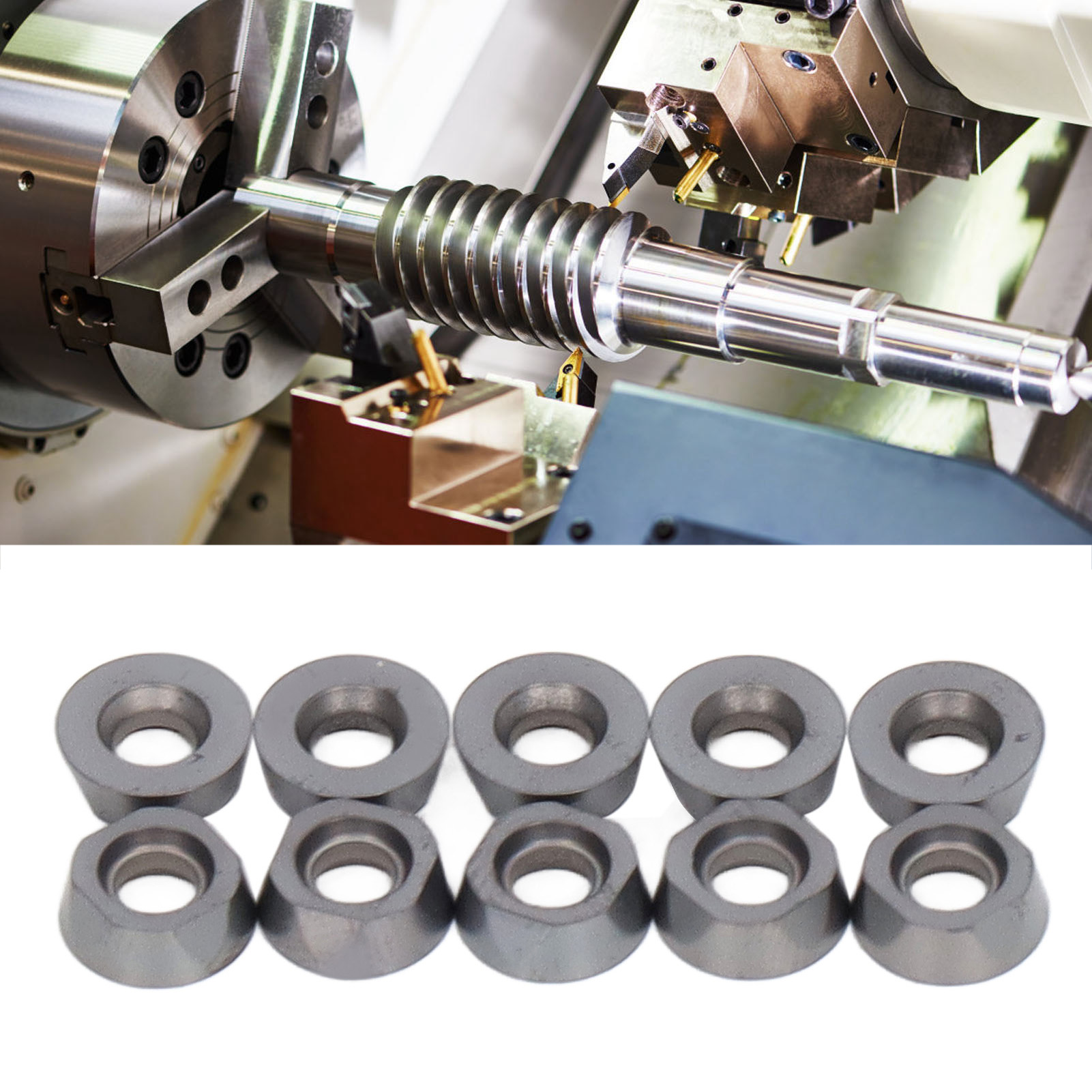 10-teiliger Cnc-indexierbarer Hartmetall-schaftfräserhalter, Hartmetallbeschichtet, Für Metalldrehmaschinen, Schneidwerkzeug Rpmw08t2moe-p