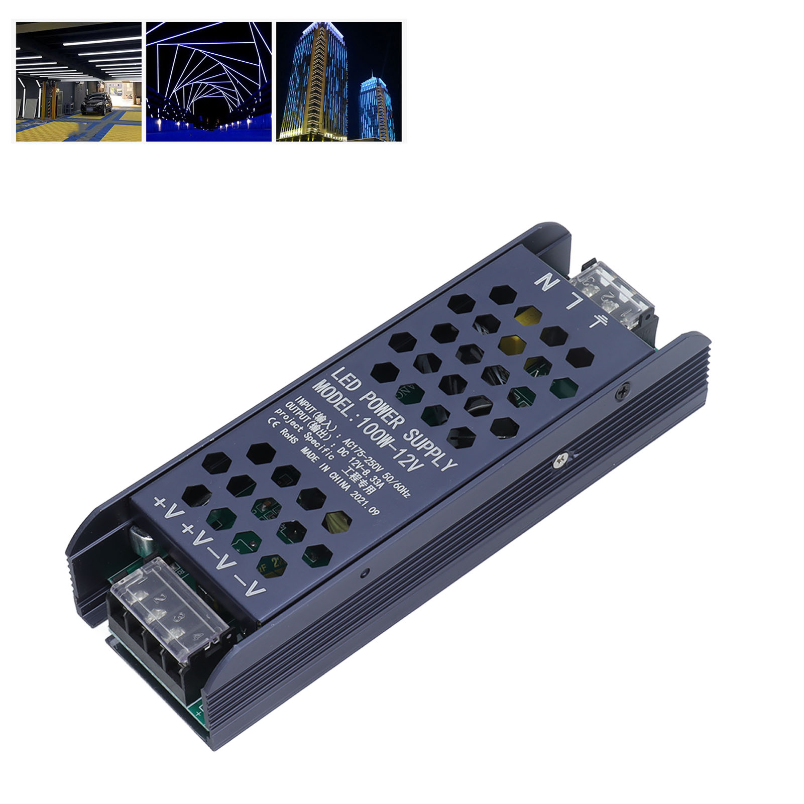 100-w-magnetschaltnetzteil Mit Voller Leistung, Schwarzes Band, Für Magnetbeleuchtung, Ac 175–250 V, 12 V