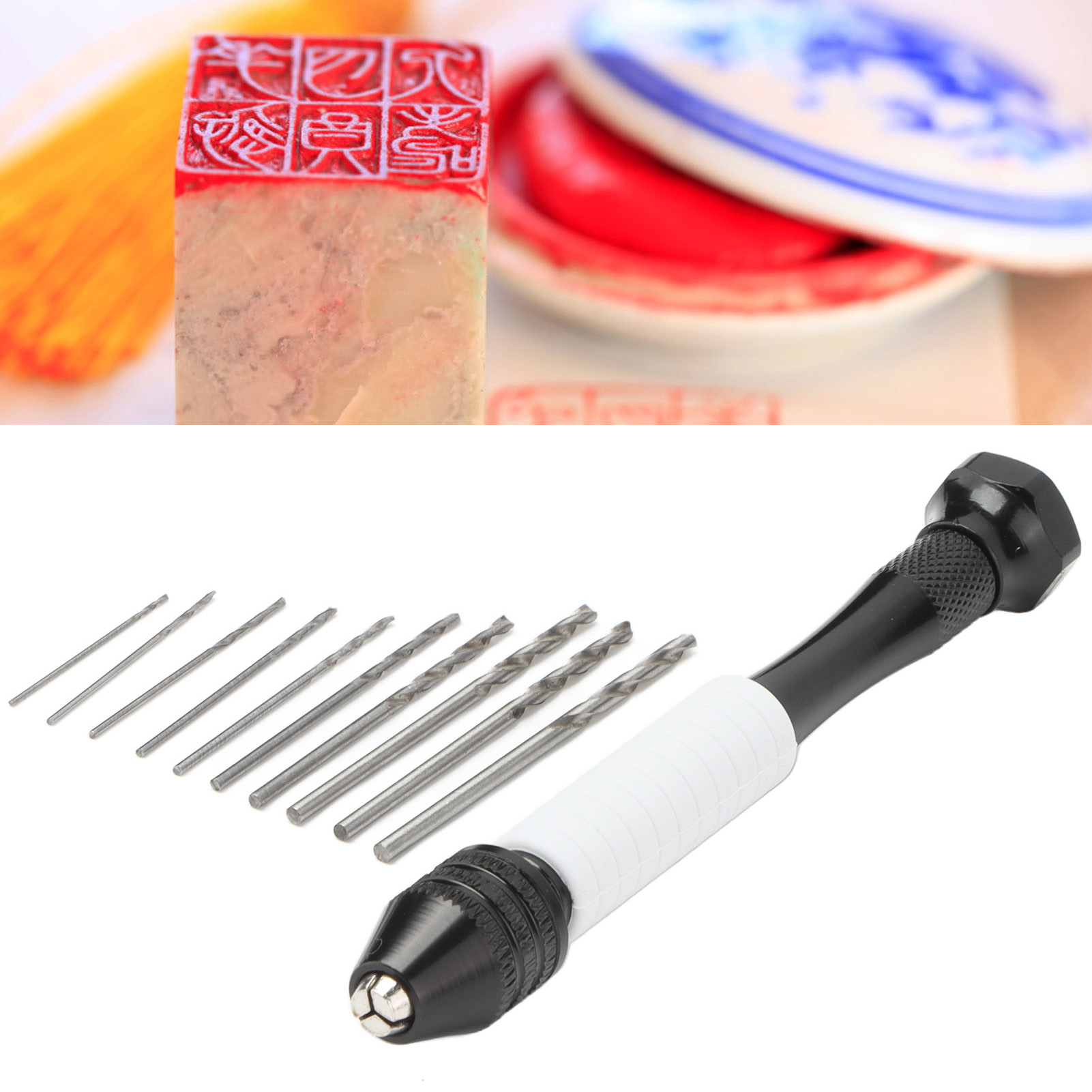 11-teiliges Weißes Gummietui Für Handgedrehte Strasssteine + Gedrehte Strasssteine