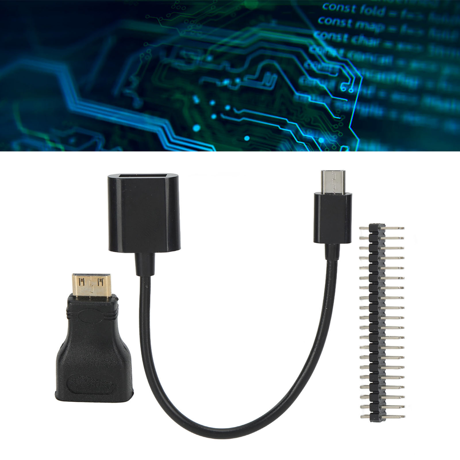 3-in-1 Mini-hd-zu-hd-adapter + Micro-usb-zu-usb-buchse-stromkabel + Raspberry Pi Zero-pin 40-pin-kit