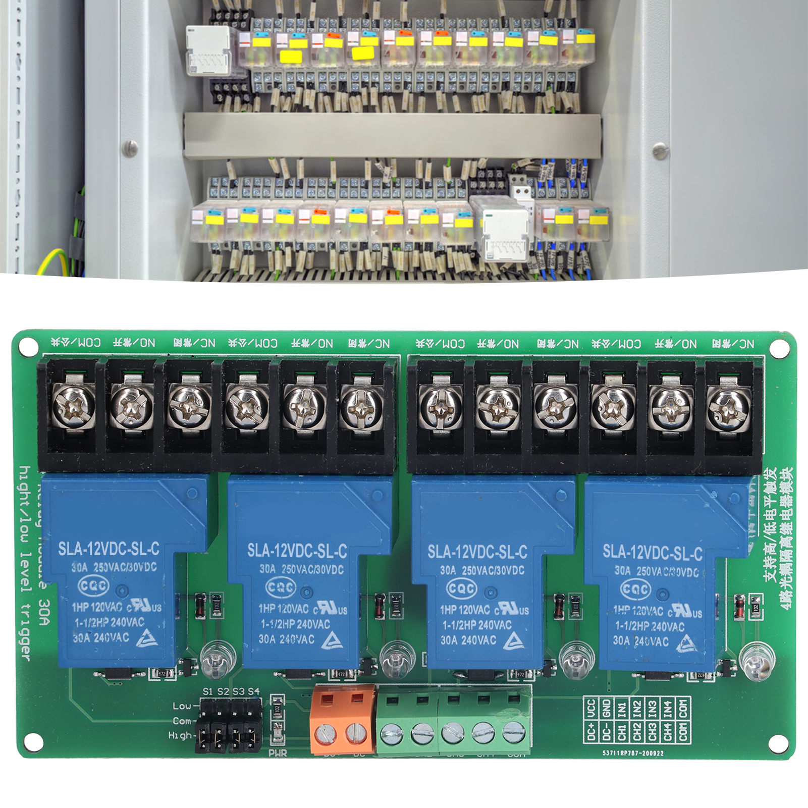 4-kanal-30a-relaismodul Mit Optokoppler-isolation, Hoher Strombelastbarkeit, Unterstützt Hohe Und Niedrige Spannungspegel, 12v.
