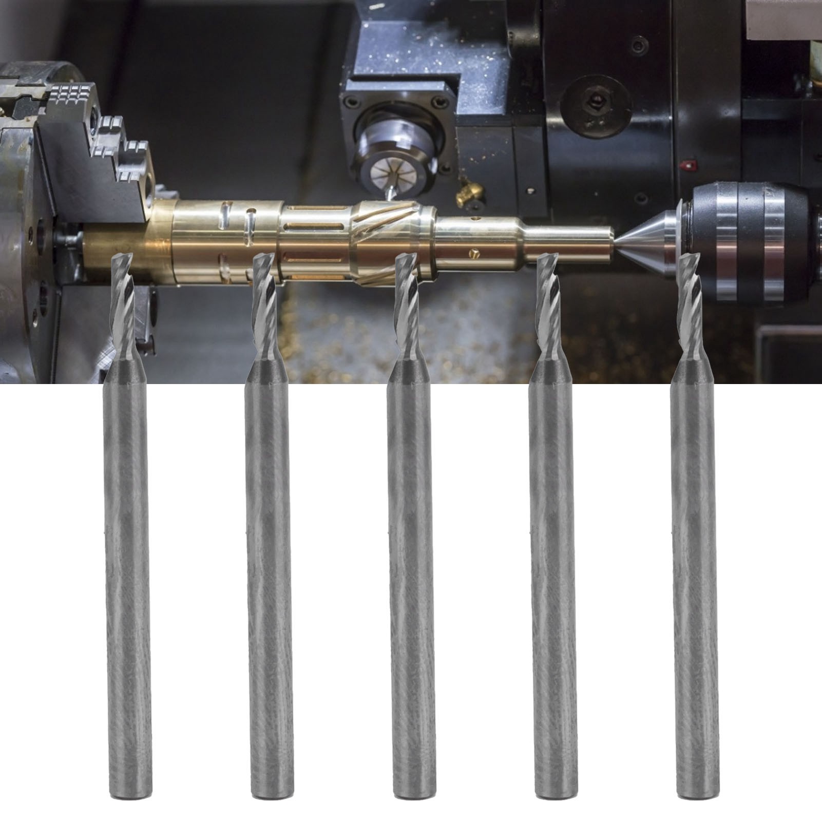 Einschneidiger Aluminium-spiralfräser Für Cnc-graviermaschinen, 3,175 X 2 X 6 Mm