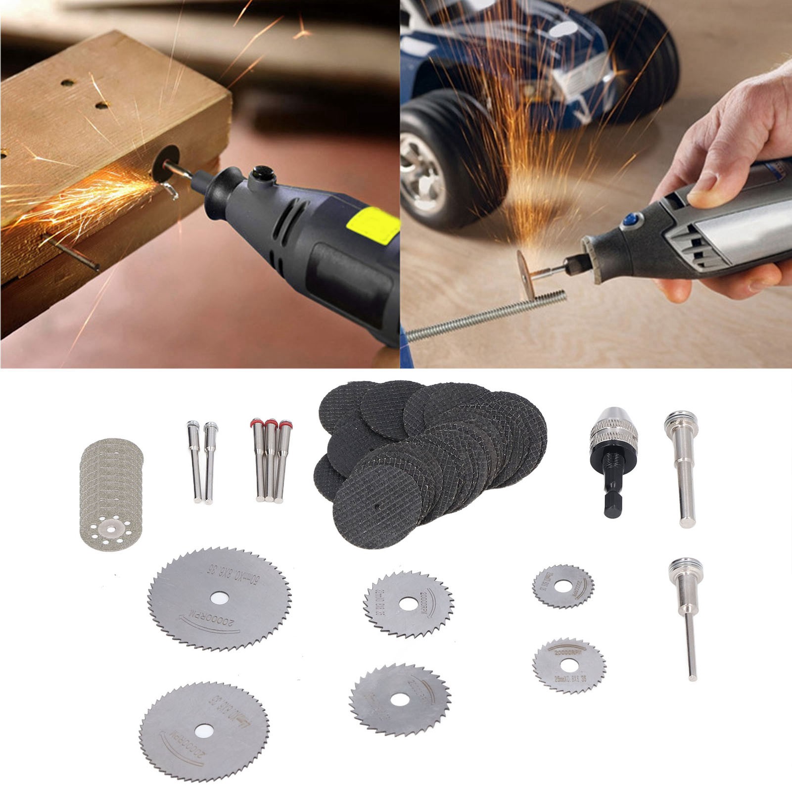 Set Mit 60 Sägeblättern Zum Schneiden Und Schleifen Von Holz, Kunststoff Und Metall Mit Rotationswerkzeugen
