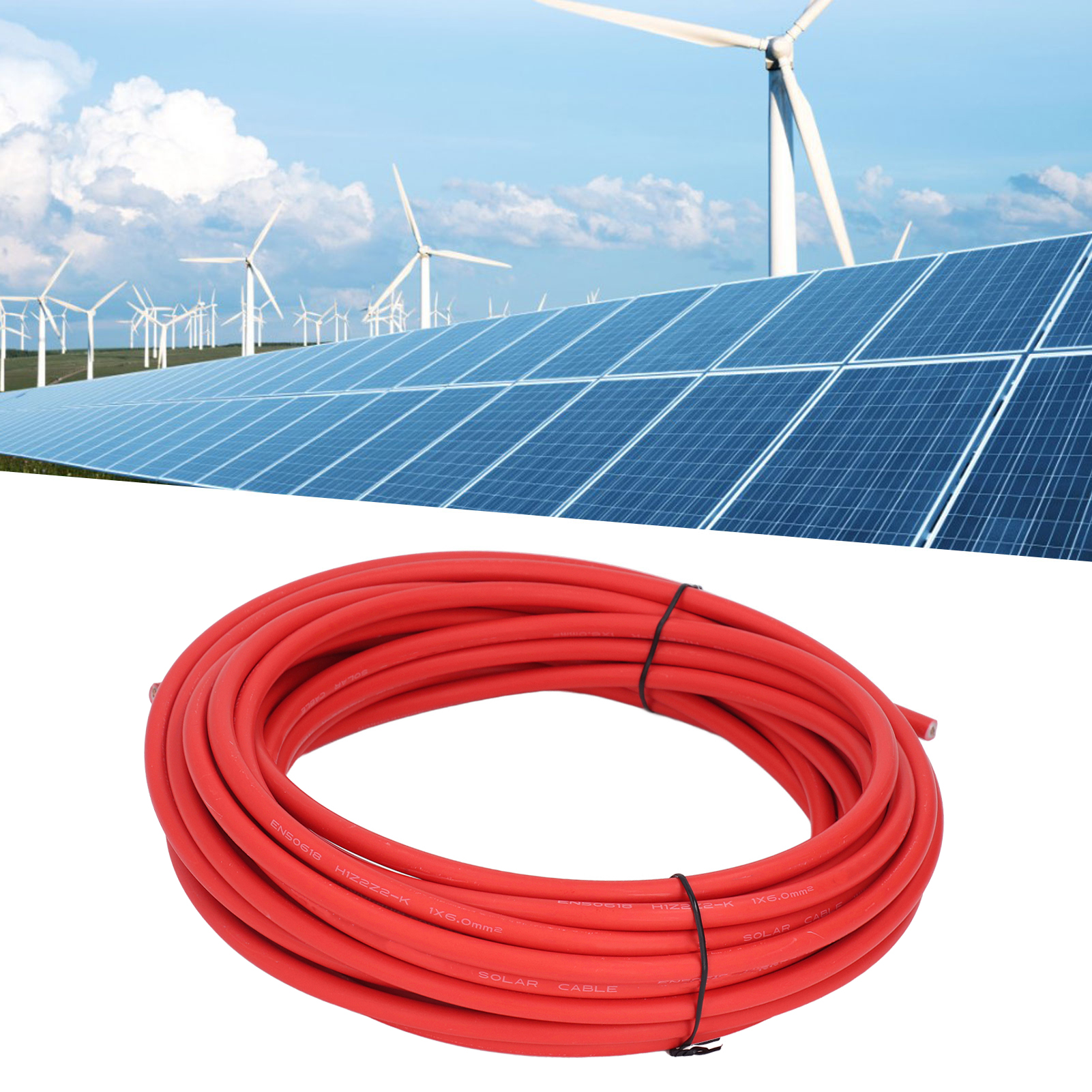 6 Mm² Solar-photovoltaikkabel, Verzinnter Kupferdraht, Rot, 50 M