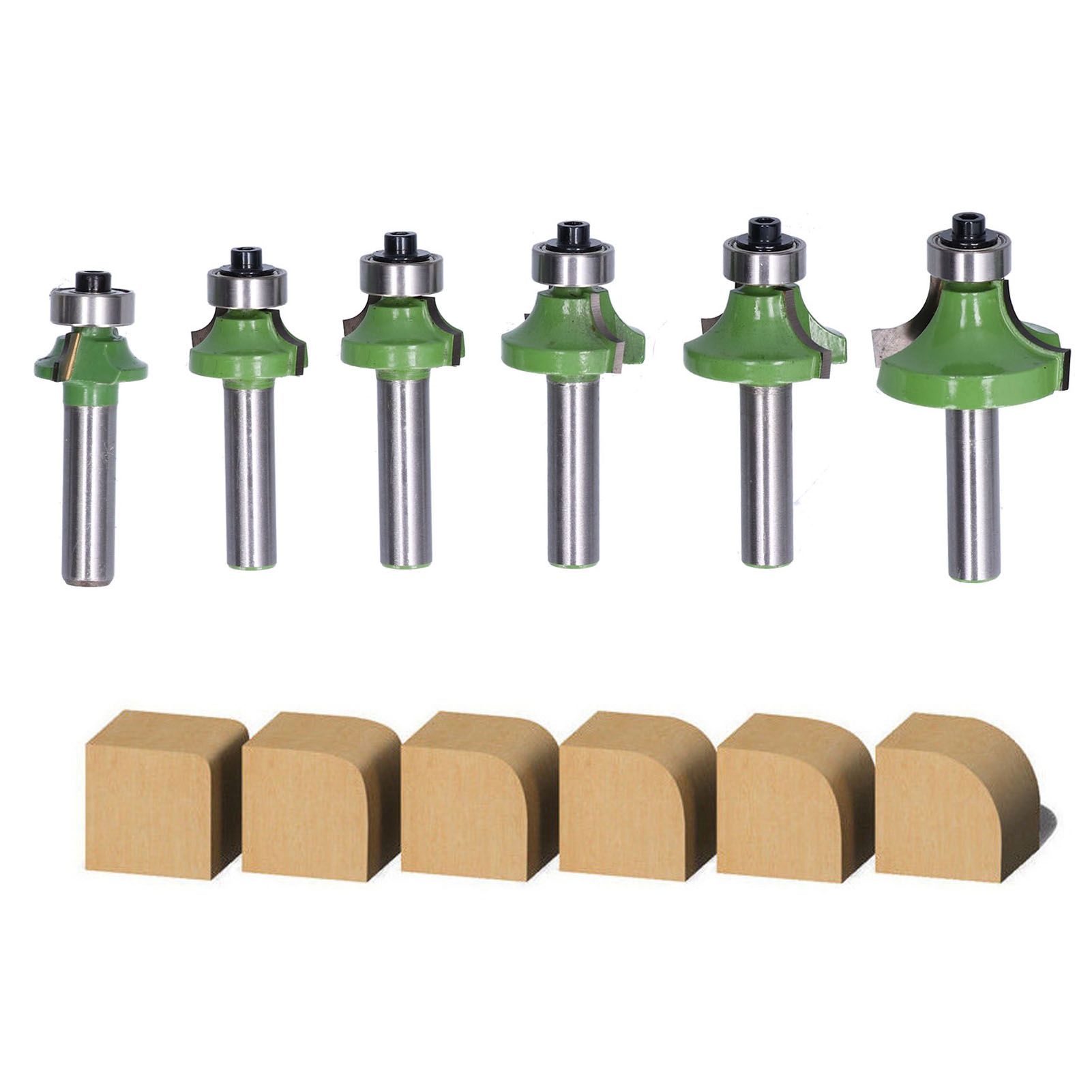 Set Mit 6 Holzfräsern Mit Abgerundeten Ecken