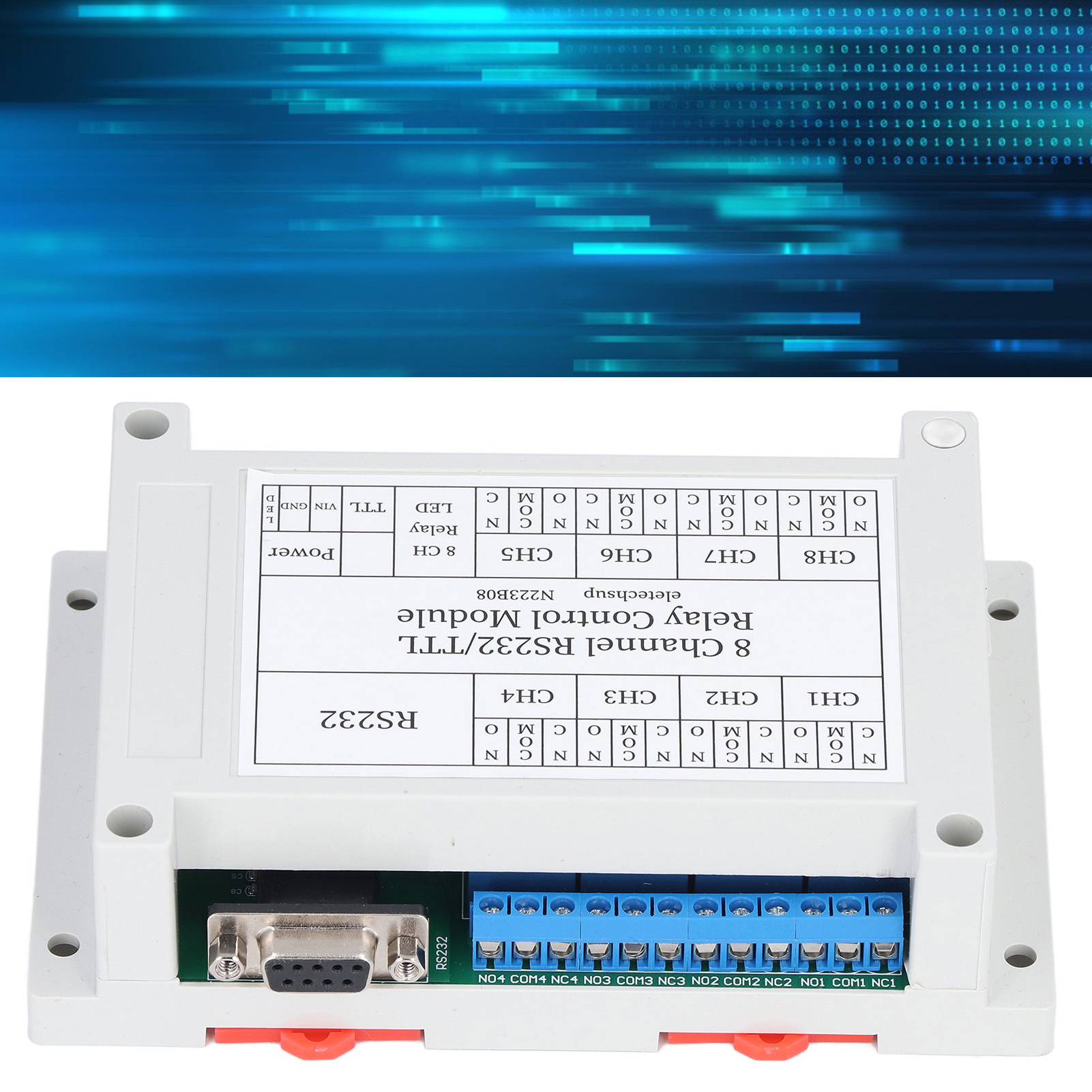 N223b08 8-kanal Dc 12v Relaismodul Mit Serieller Schnittstelle Und Fernbedienung (gehäuse Im Lieferumfang Enthalten).