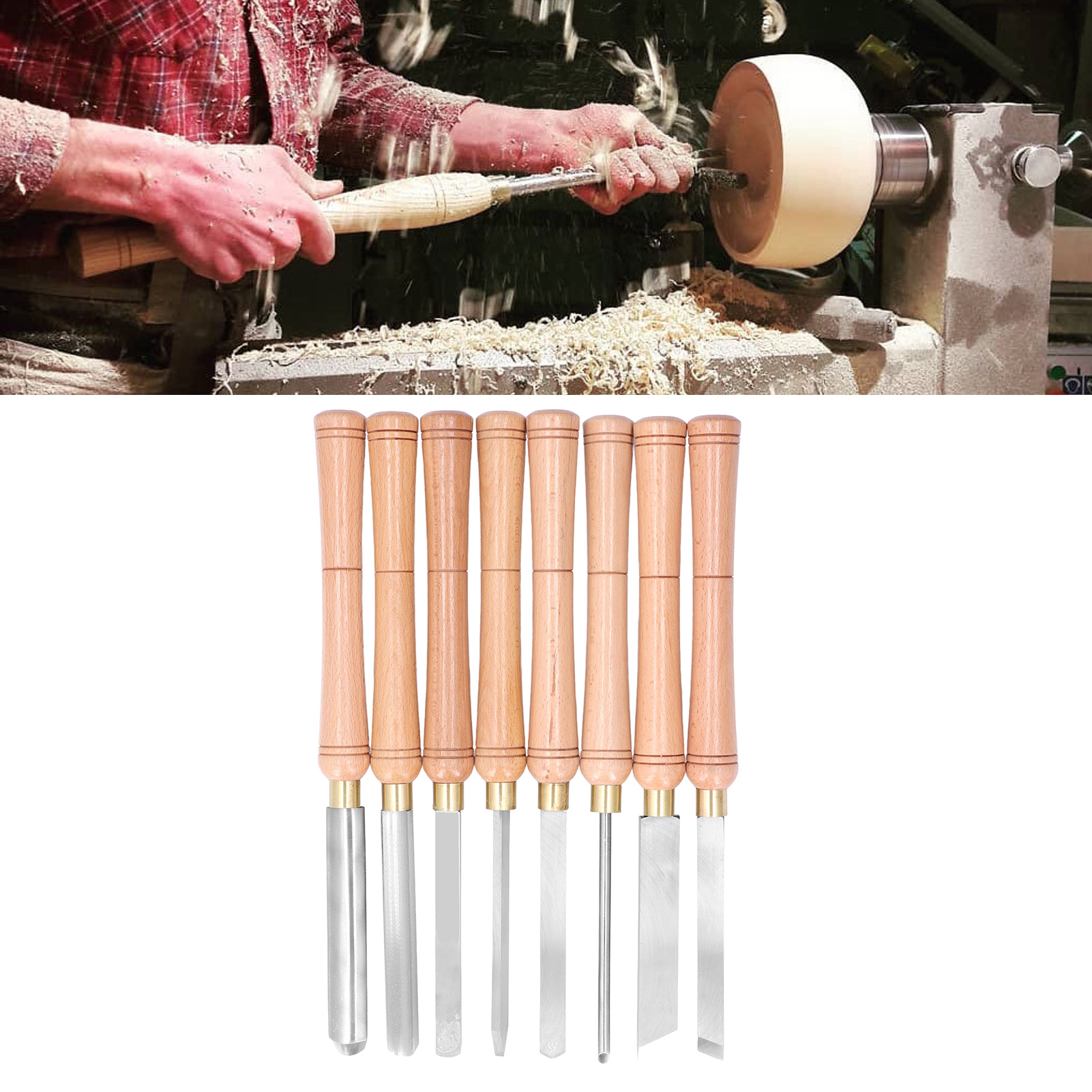Set Mit 8 Drechselwerkzeugen Aus Buchenholz, Verpackt In Einer Holzkiste, 8 Tragbare Drechselwerkzeuge Aus Hss-hochgeschwindigkeitsstahl, Holzdrechselwerkzeug, Holzdrehwerkzeug.