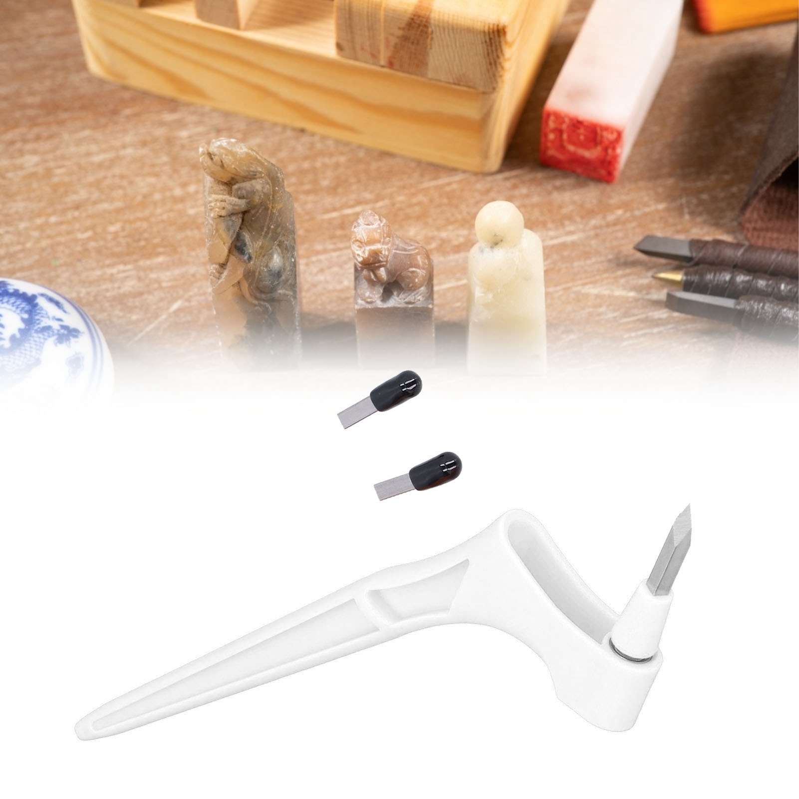 360° Drehbares Präzisionsmesser Aus Edelstahl, Rotationsgraviermesser, Papierschneider (weiß)