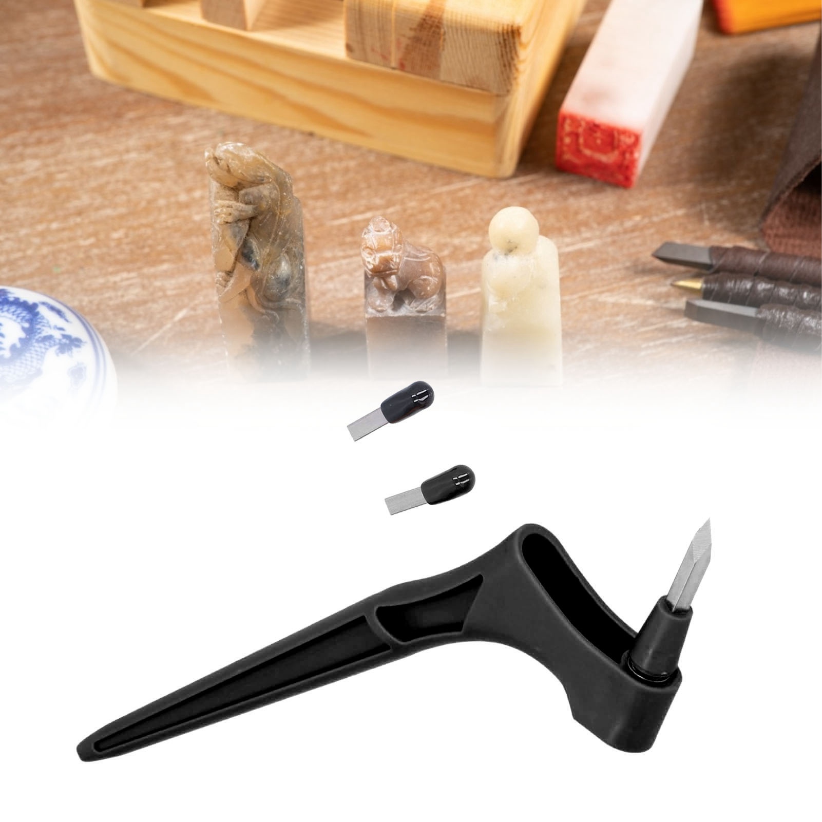 360° Drehbares Präzisionsmesser Aus Edelstahl, Drehbares Graviermesser, Papierschneider (schwarz)