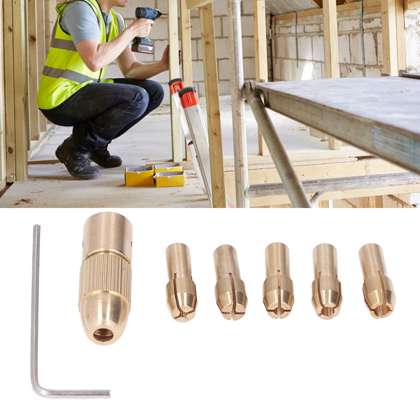 Set Mit 7 Spannfuttern Für Mini-elektroschleifmaschinen, Vierbacken-spannfutter Für Die Zentrale Spindel Von Mini-elektroschleifmaschinen, Geeignet Für Mini-elektrobohrmaschinen, Elektroschleifmaschin