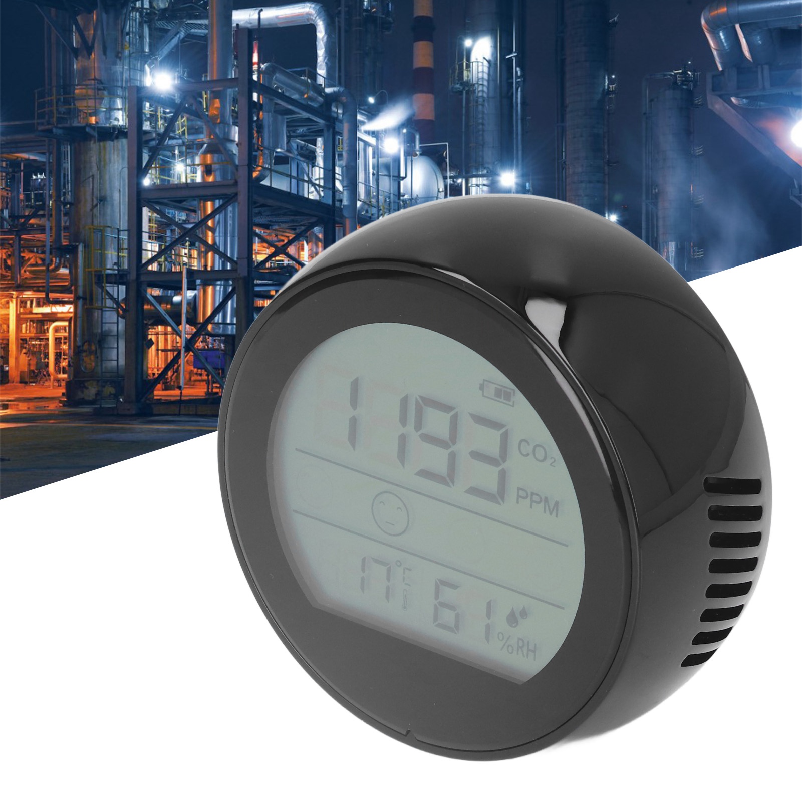 P8 Infrarot-kohlendioxiddetektor, Co₂-detektor, Kombinierte Temperatur- Und Feuchtigkeitsmessung, Schwarz