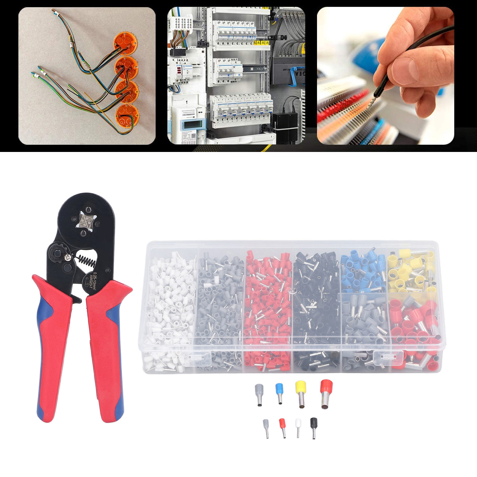 Aderendhülsen-crimpwerkzeug-set, Aderendhülsen-crimpwerkzeug Mit 1800er Aderendhülsen-set, Kabelendschuhe