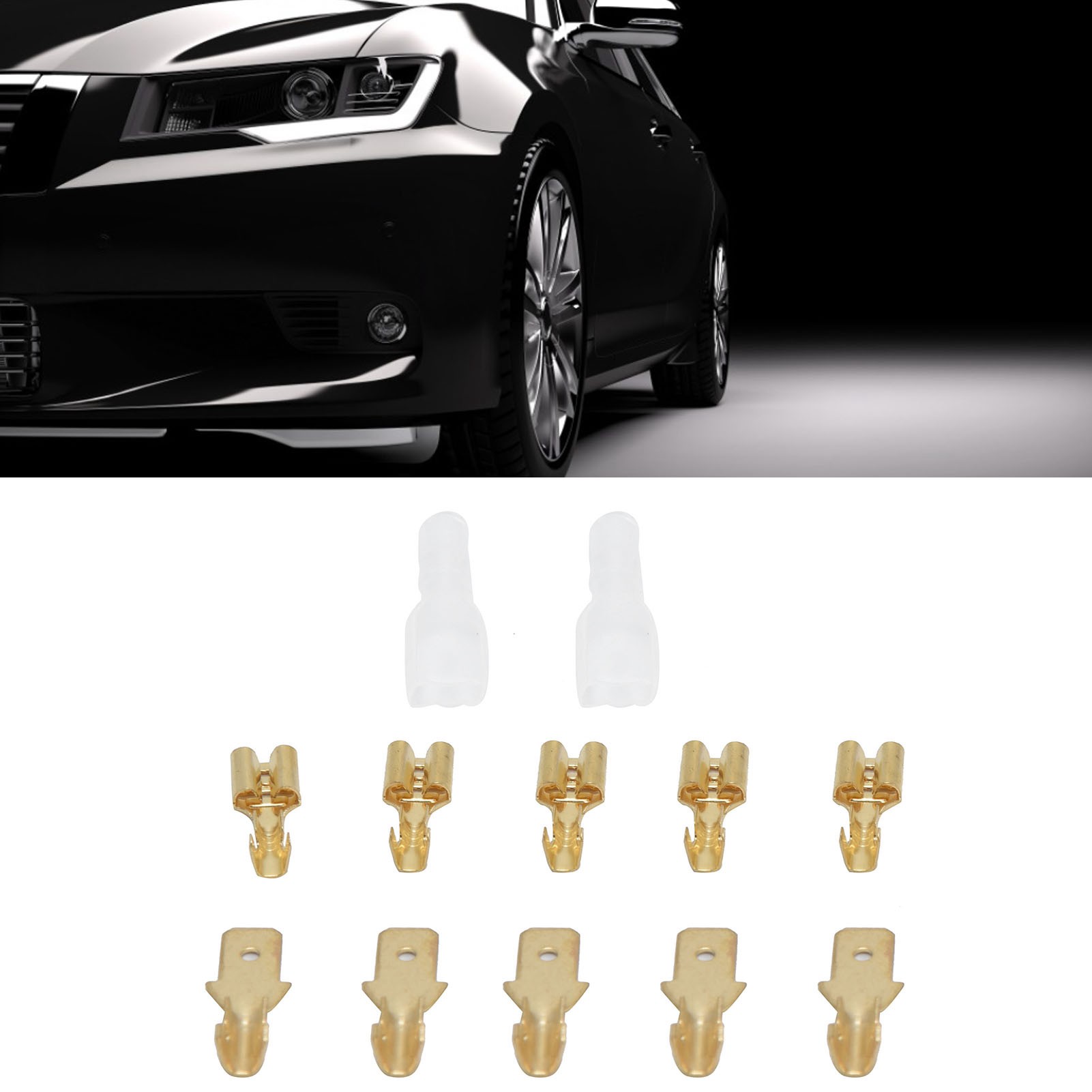4,8 Mm Goldstecker, Männlich Und Weiblich, Je 50 Stück Schutzhülle, 100 Stück Verpackt In Einem Beutel.