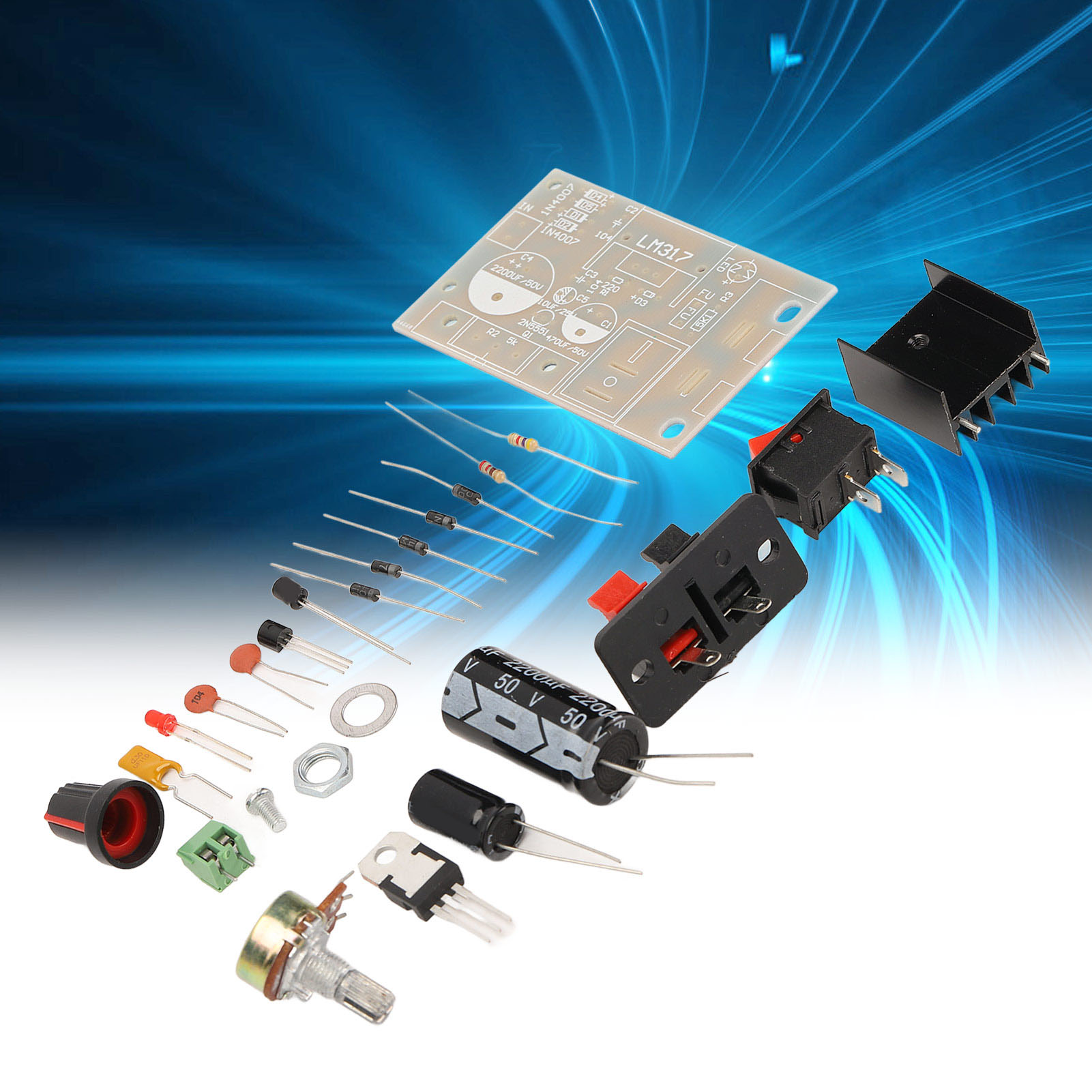 Lm317 Einstellbares Geregeltes Netzteil-platinen-kit Mit Gleichgerichtetem Ac/dc-eingangsspannungsregler