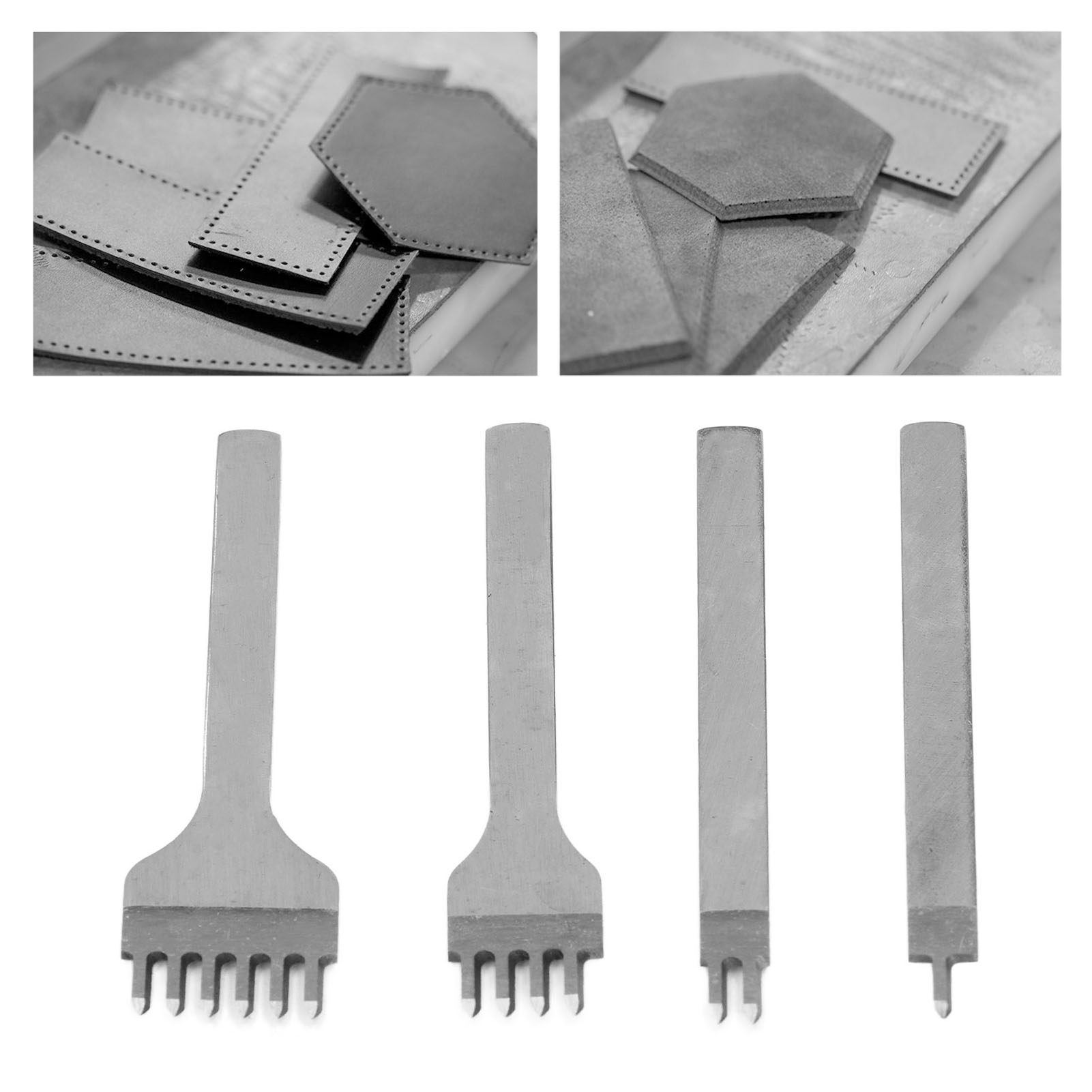Set Aus Diamantförmigen Lederahlen, Abgeschrägten Und Flachen Lederahlen, Lederlochwerkzeug, Lederabstandswerkzeug, Diy-lederwerkzeug, 3 Mm.