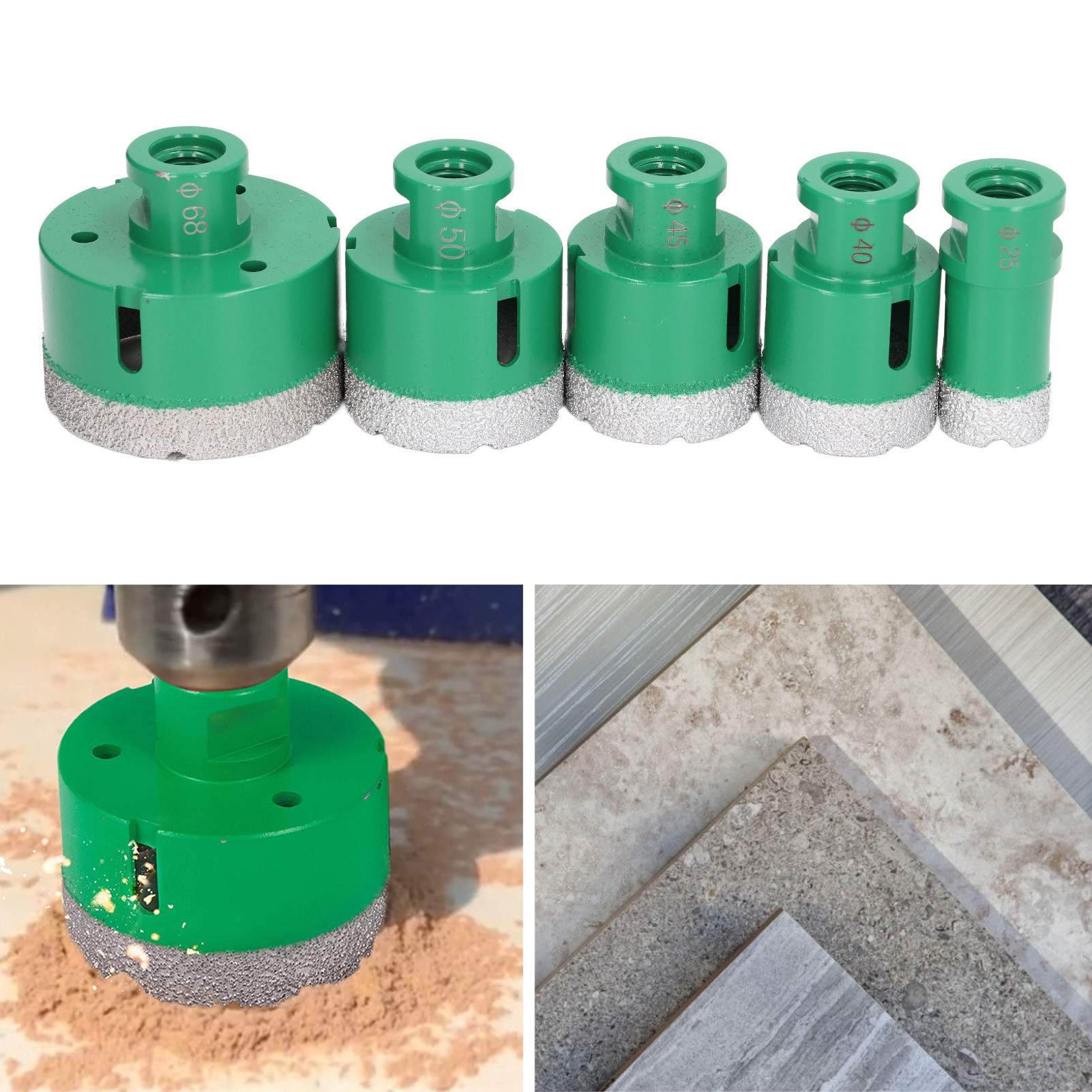 M14 Diamant-lochsäge Für Winkelschleifer (5er-pack) Zum Hartlöten Von Glas, Keramik, Marmor Und Granit.