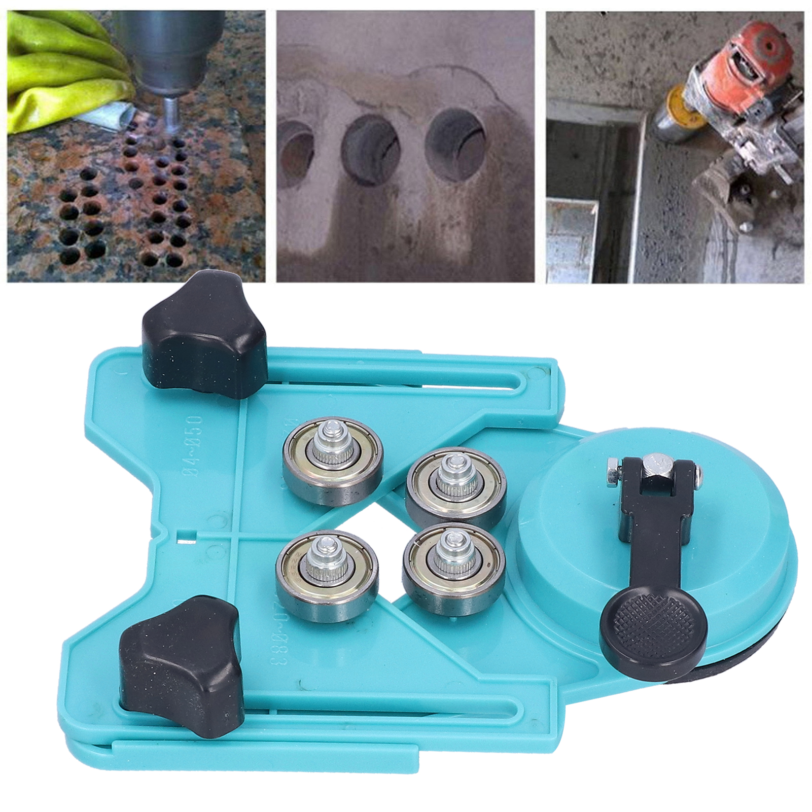 Set Mit 10 Hohl-diamantbohrern, Lochsägenführung Und Fliesenöffner, Hellblau.