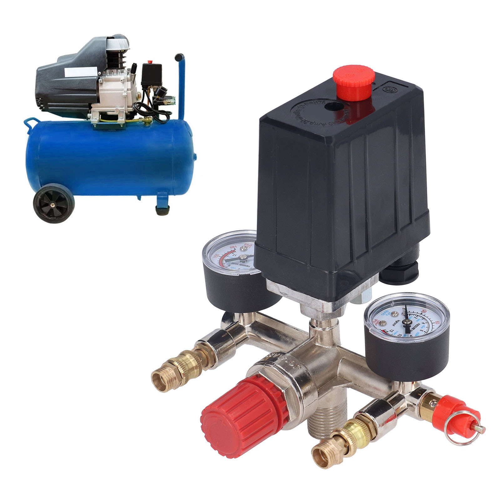 Druckbegrenzungsventil Für 240v/380v-wechselstrom-luftkompressor, Druckschalter, 90-120psi-regelventil