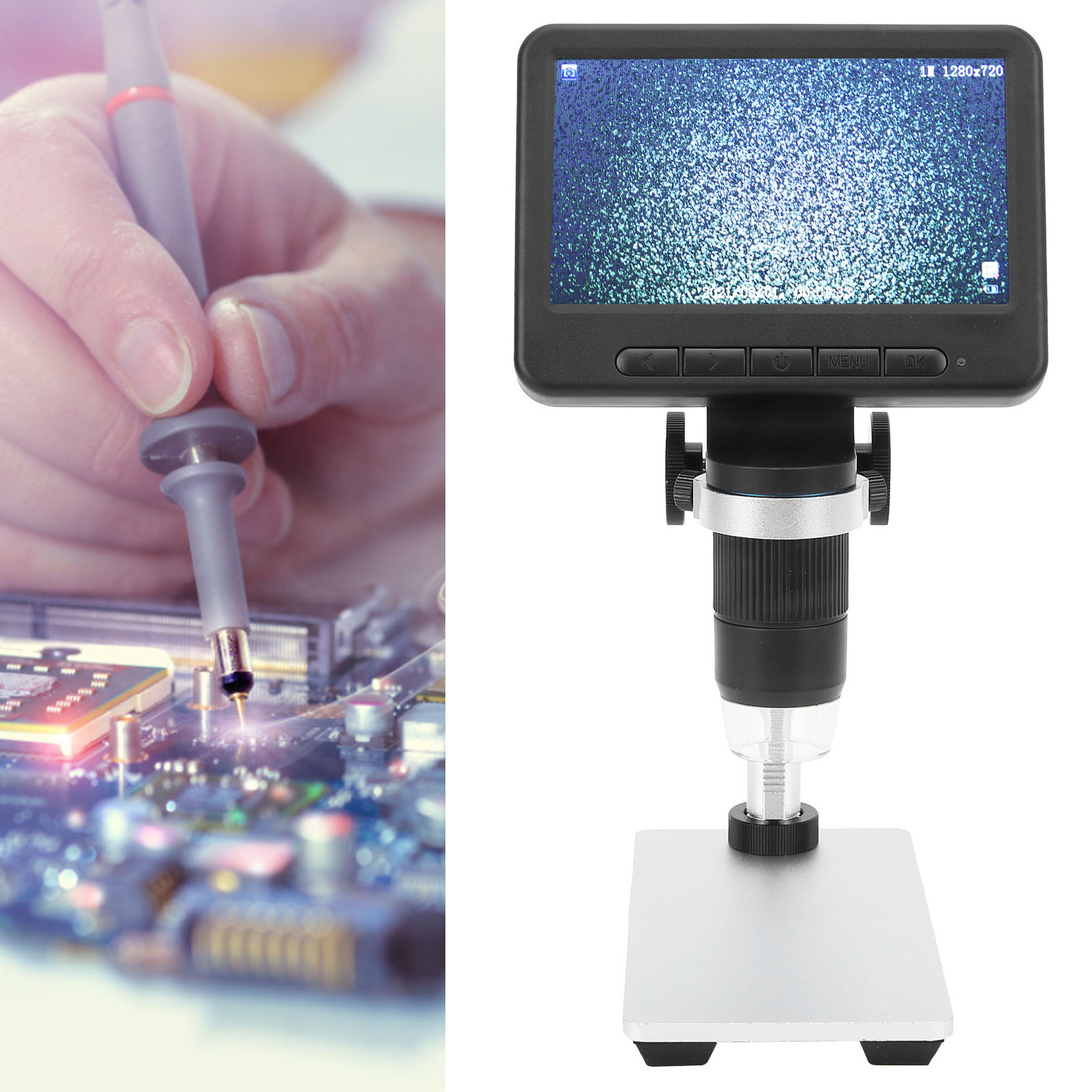 5-zoll-großbildschirm-elektronenmikroskop, 1080p-hd-auflösung, Usb-vergrößerung, Ms2-reparatur- Und Testwerkzeug