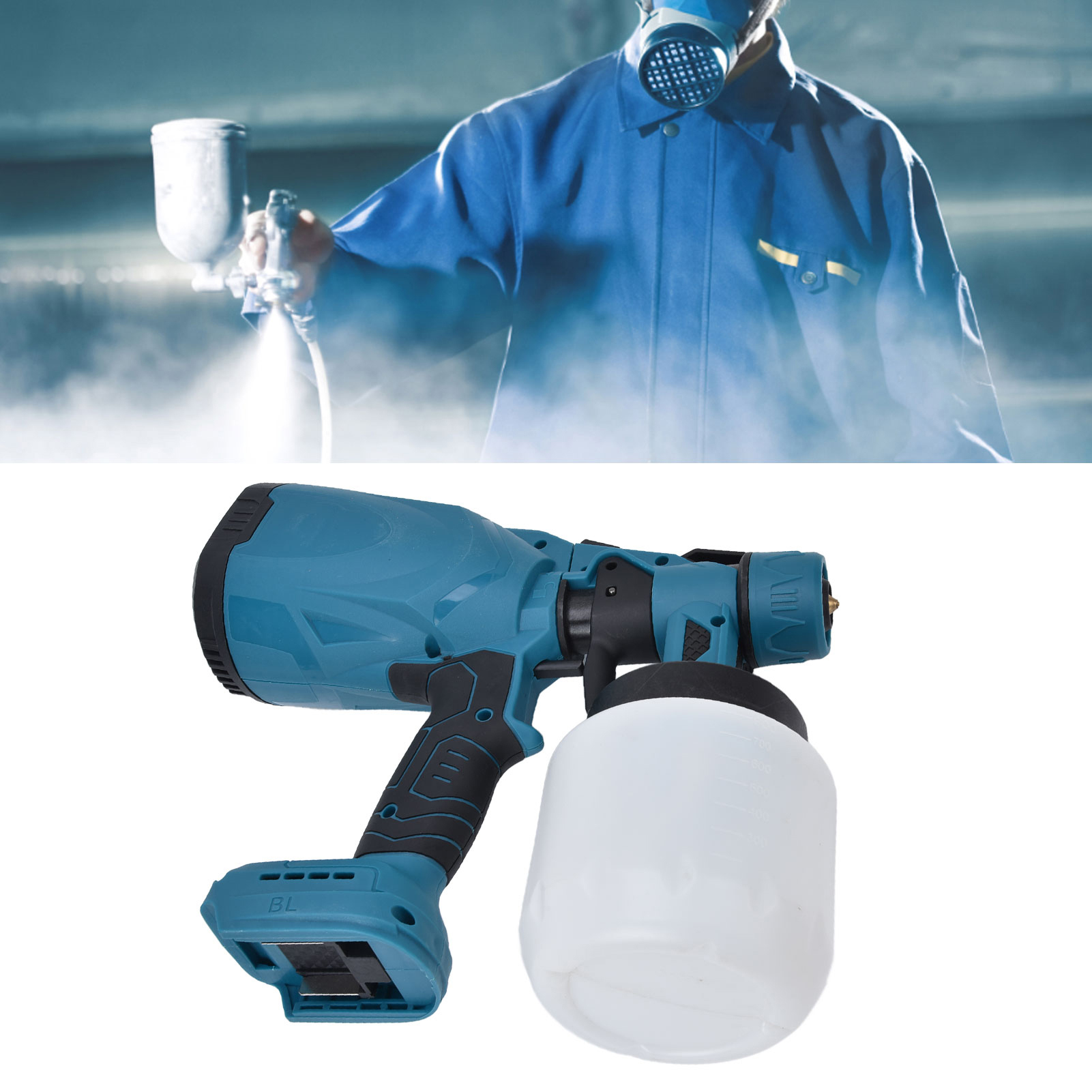 Tragbare Lithium-ionen-farbpistole, Automatische Farbpistole, Kompatibel Mit Makita 21v Elektrowerkzeugakkus.