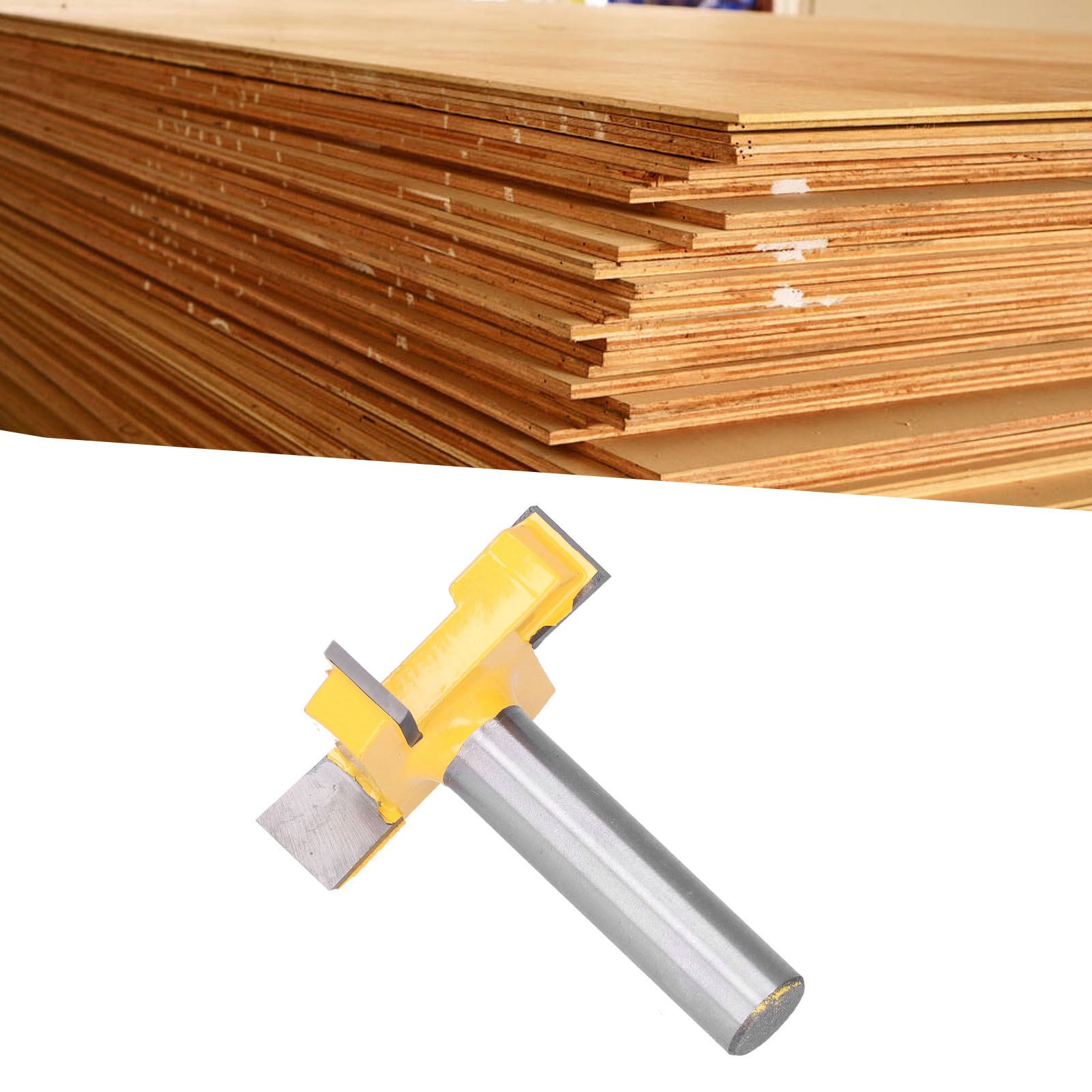 Vierschneidiger T-nutfräser, 8 Mm/12 Mm/1/2 Zoll, Gelb Lackiert, Fräskopf Für Graviermaschine, 1/2-zoll-schaft