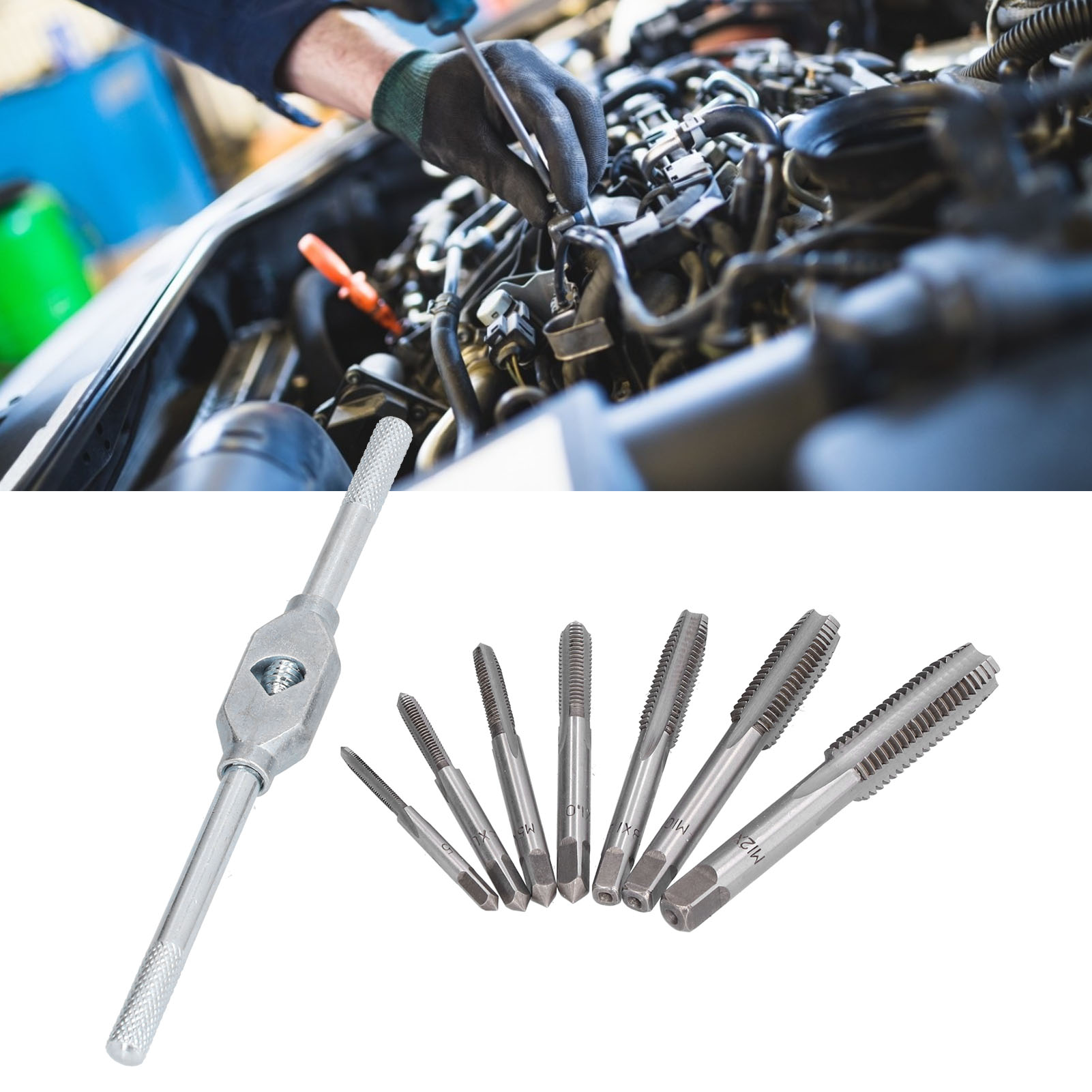 Set Mit 8 Gewindebohrern Und Schraubendrehern, Set Mit Handgewindebohrern, Gewindebohrer-set