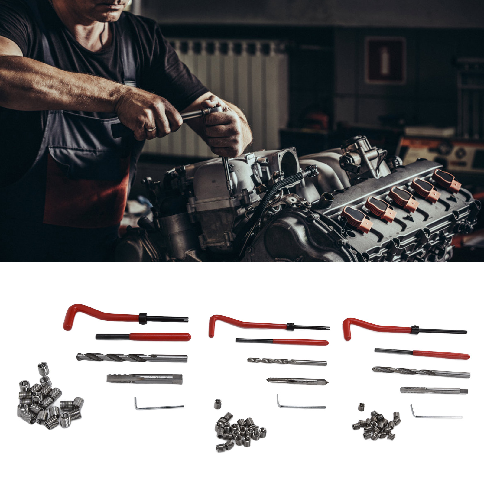 Dieses 75-teilige Gewindereparatur-werkzeugset Enthält Einen Satz Spiralbohrer (m50,8, M61,0, M81,25) Zur Reparatur Beschädigter Gewinde.