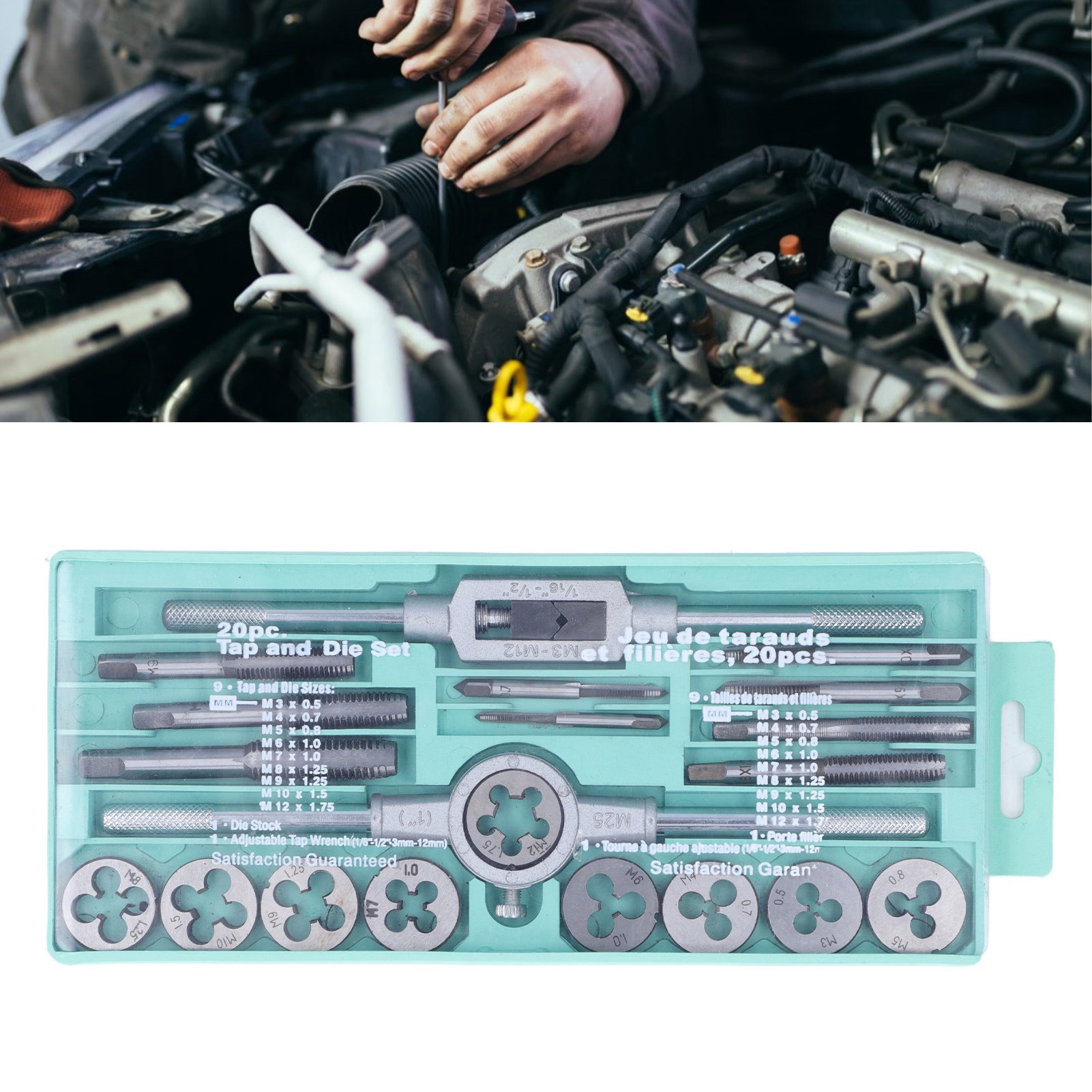 Satz Mit 20 Gewindebohrern Und Schneideisen Für Die Kfz-reparatur, Metrischer Gewindebohrer- Und Schneideisensatz