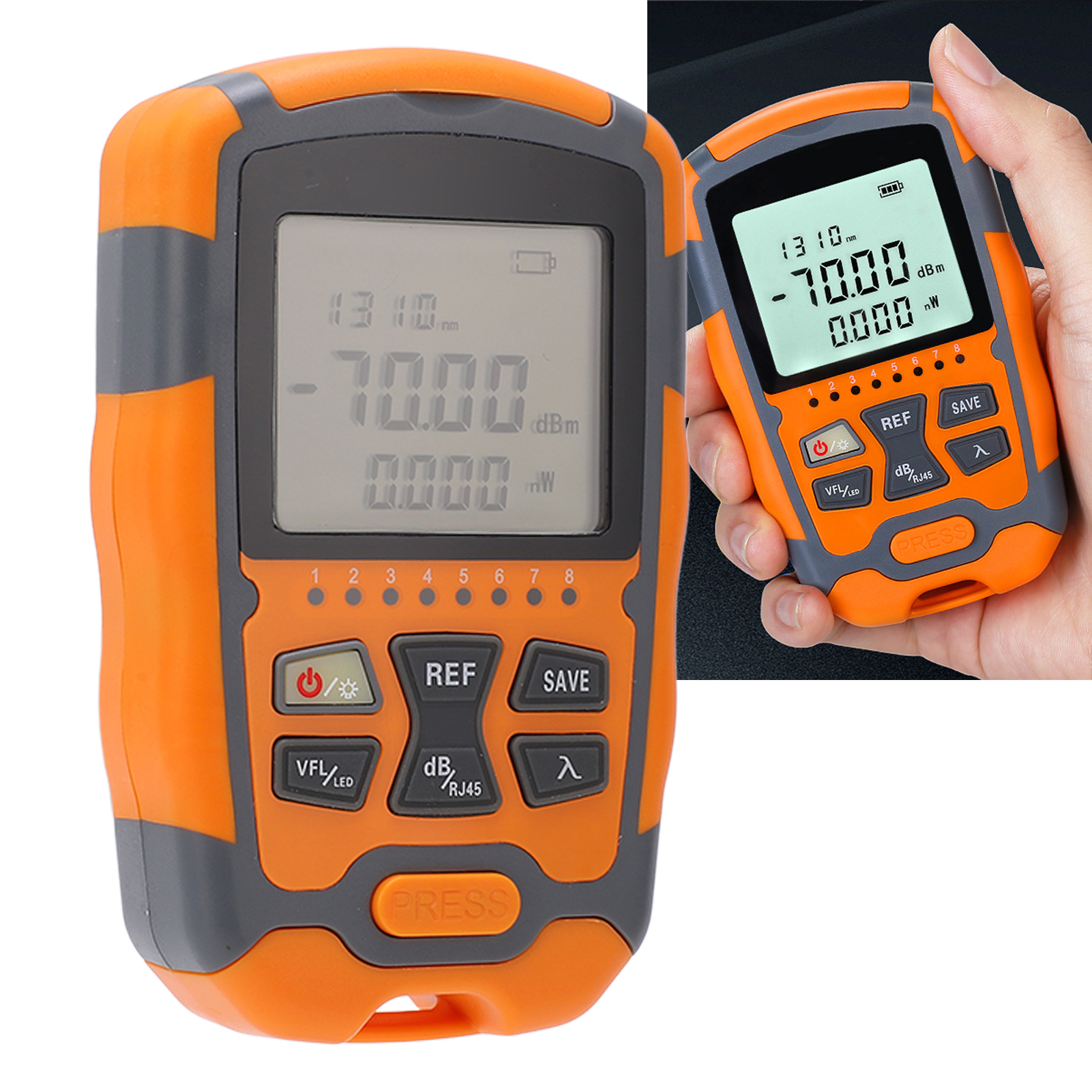 Aua-m70 Mini-optisches Wattmeter (integrierte Rotlichteinheit) - Netzwerkkabeltester 70+10 Dbm (4 In 1 Mw)