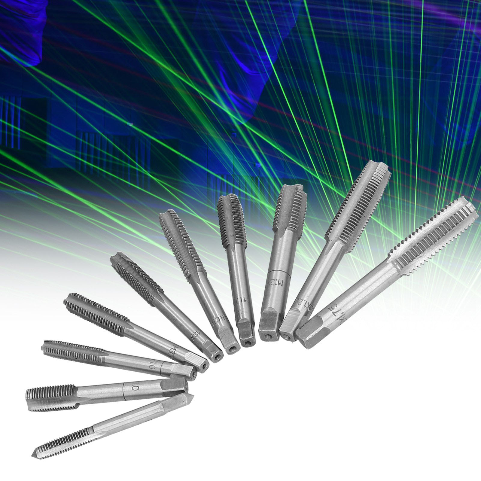Set Mit 10 Handgewindebohrern, Gewindeschneidbohrern, Handgewindeschneidwerkzeugen