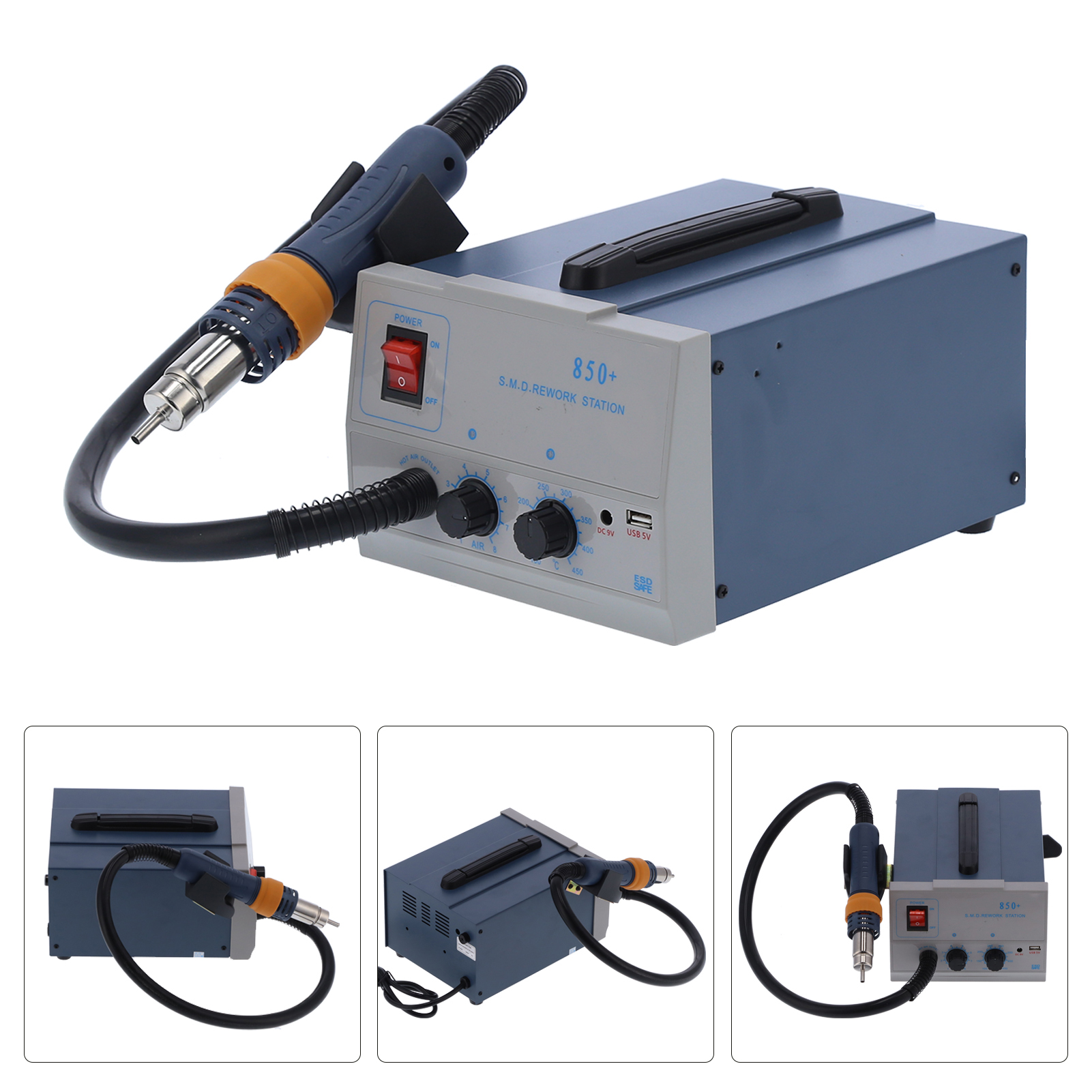 Heißluft-entlötstation Mit Heißluftpistole, Einstellbarer Konstanter Temperatur, Automatischem Schlafmodus, Lötkolben Für Die Handy-reparatur, 220-v-wechselstromstecker (europäischer Stecker)