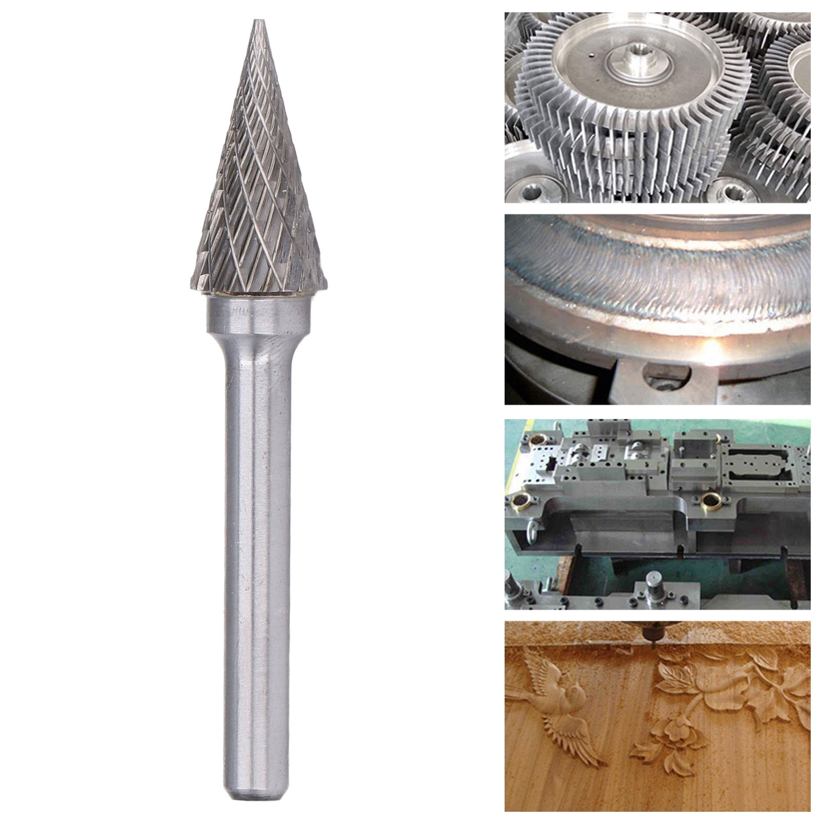 Mx1225 Typ M Spitzkegelfeile Mit Diamantschleifkopf, Rotationsfeile Aus Legierung