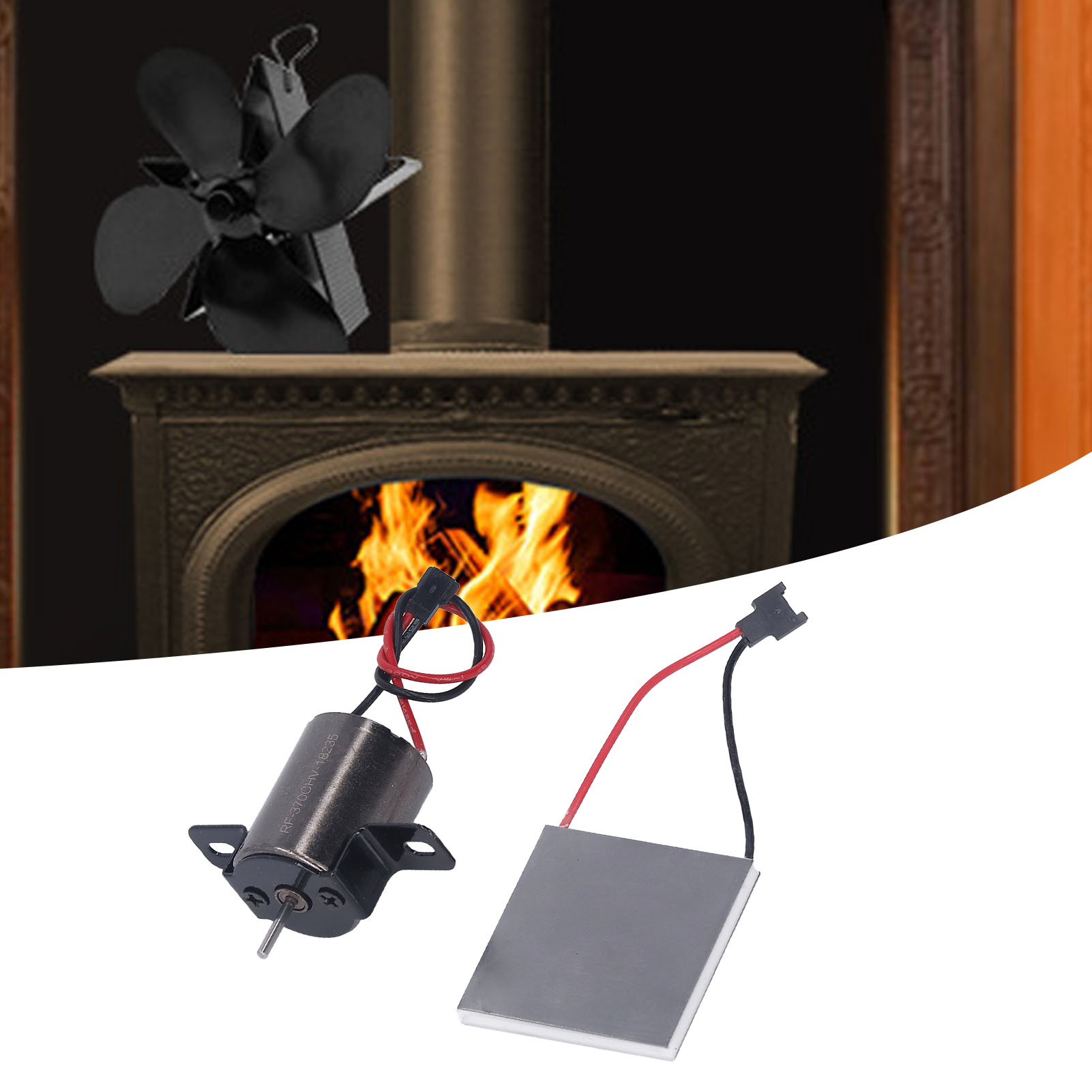 Kaminventilator-ersatzteilset: Motor Und Thermoelektrischer Generator, Kompatibel Mit Den Meisten Kaminventilatoren.