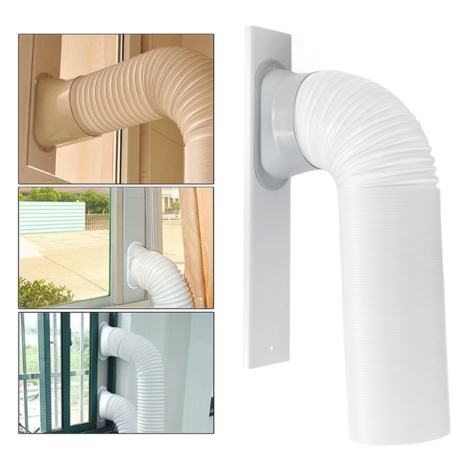 Tragbares Klimaanlagen-ablenkset (3-teilig): Schiebefenster-set + 15-cm-fensteradapter + 15-cm-abluftschlauch Für Tragbare Klimaanlagen