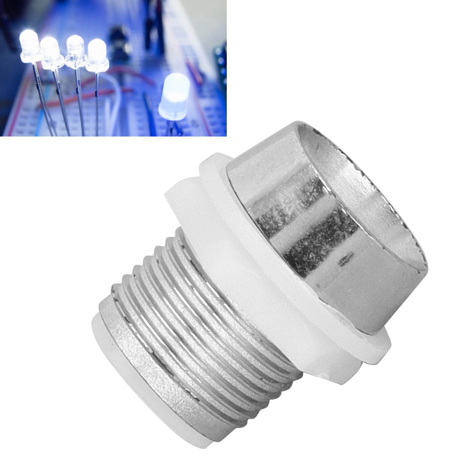100 Sets Zu Verkaufen, 8mm Silberchrom Led-lampenfassung, 8mm Led-lampenfassung Und Lampenabdeckung.