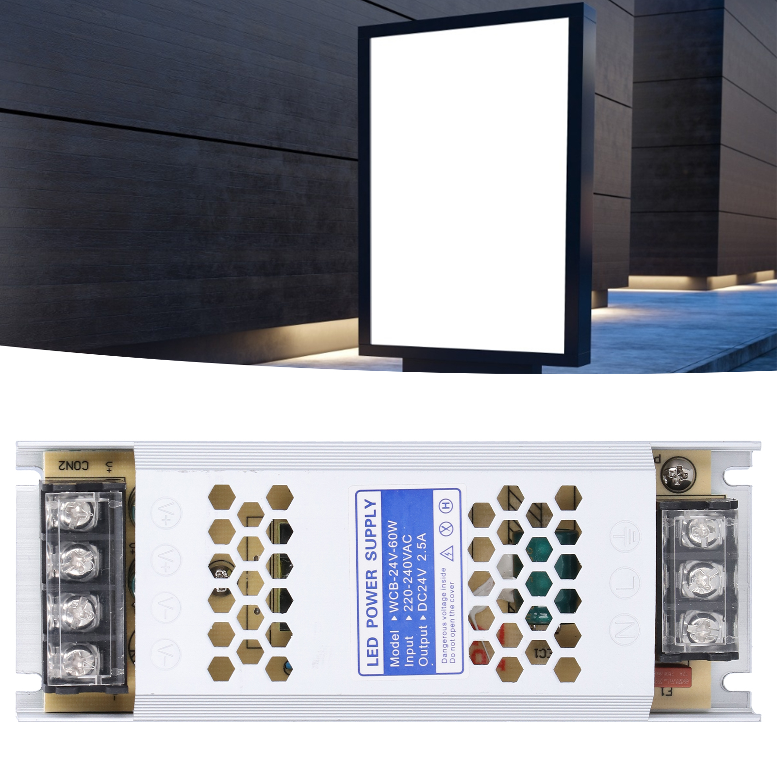 Schaltnetzteil Für Ultradünne 12v/24v 60w Led-streifen, Wcb-24v-60w Kaskaden-werbeleuchte
