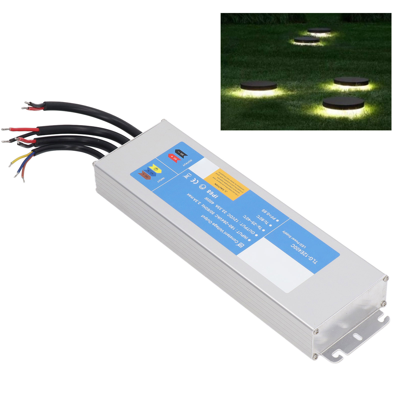 Ip68 Wasserdichtes 400-w-led-netzteil, Niederspannungswandler-transformator, Geeignet Für Led-beleuchtung Im Innen- Und Außenbereich, 180–264 V Ac-eingang, 12 V Dc-ausgang
