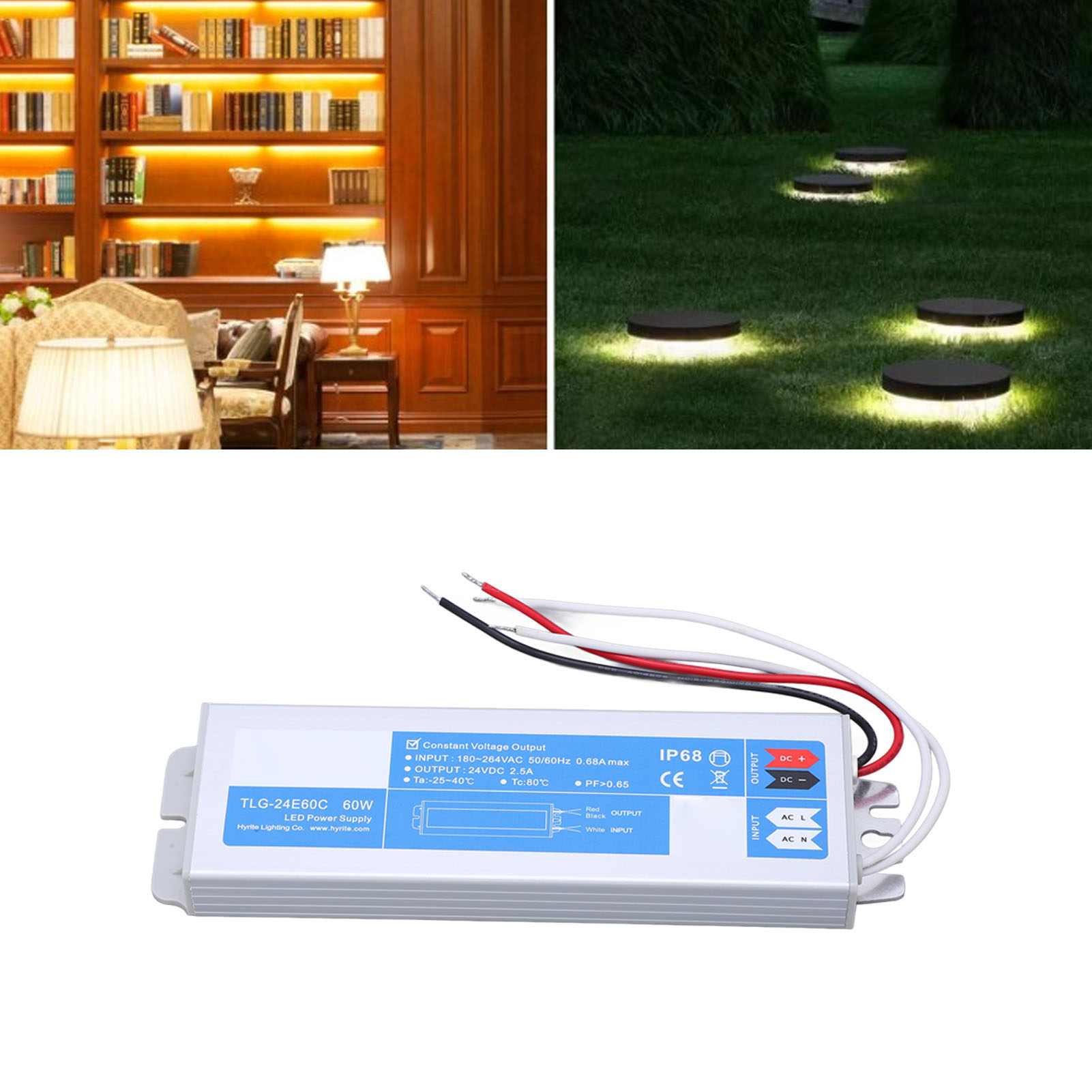Wasserdichtes Netzteil Für 60-w-leds, Externer Netzeingang 180–264 V Ac, Konstanter Dc-ausgang 24 V