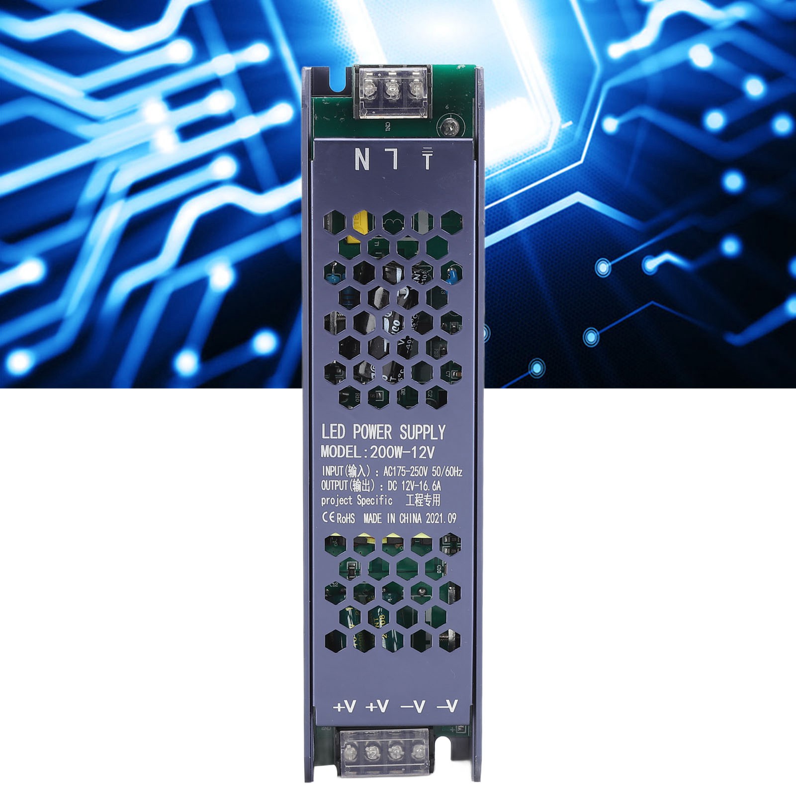 200-w-magnetschaltnetzteil Mit Schwarzer Magnetleiste Für Magnetbeleuchtung, Wechselstrom 175–250 V, 12 V
