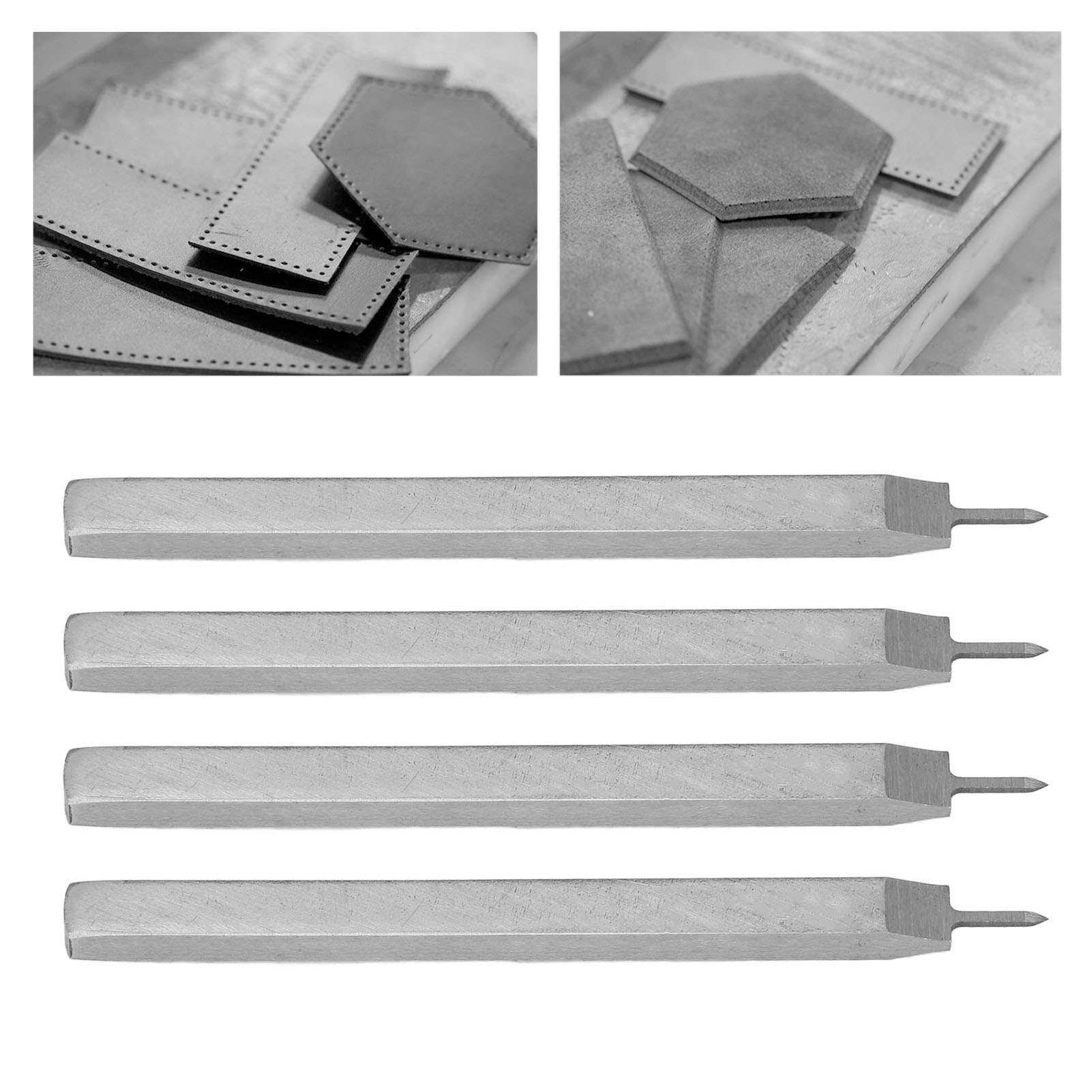 Vierteiliges Lederschneidwerkzeug Zu Verkaufen: Rautenförmiger Lederschneider, Flacher Lederschneider, Lederlocher, Lederabstandshalter, Diy-lederbearbeitungswerkzeuge, 1 Zahn, 3 Mm.