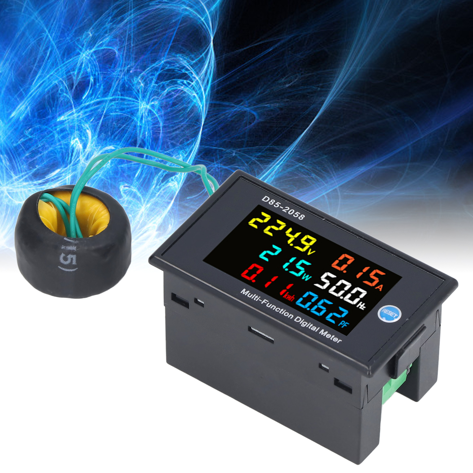 D85-2058 Einphasen-wechselstrom-digitalanzeigegerät Mit Lcd-display: Spannungs-, Strom- Und Frequenzüberwachung (ac 40-300 V)