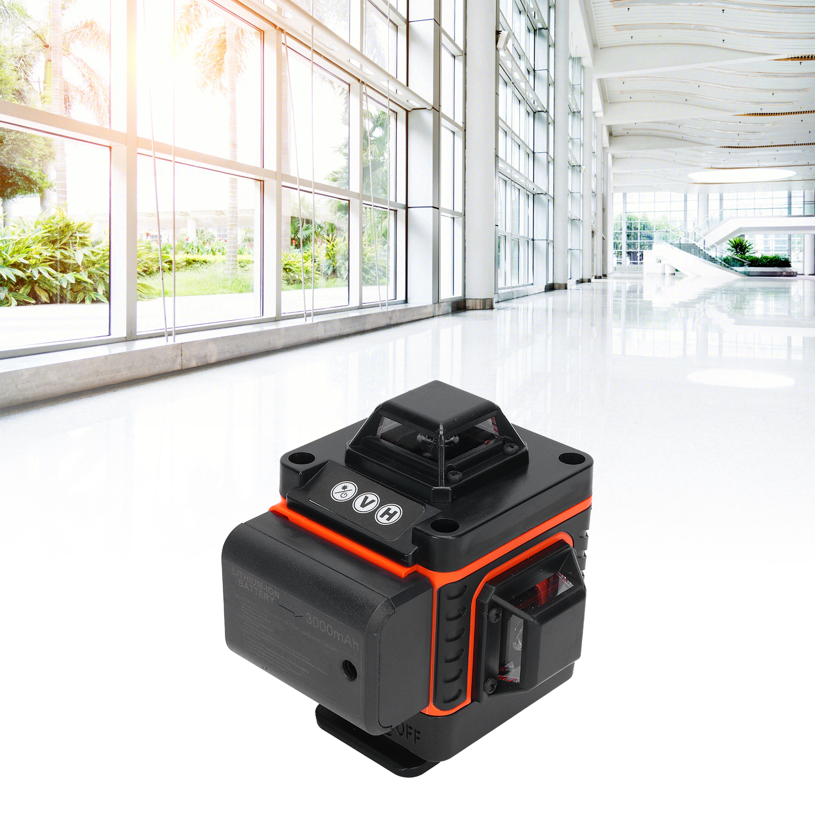 4d-laser-nivelliergerät Mit 16 Linien, Hochpräzise Automatische Linienverfolgung, Ideal Zum Verlegen Von Boden- Und Wandfliesen. Orange/grünes Licht, Europäischer Standard, 110–240 V Wechselstrom.