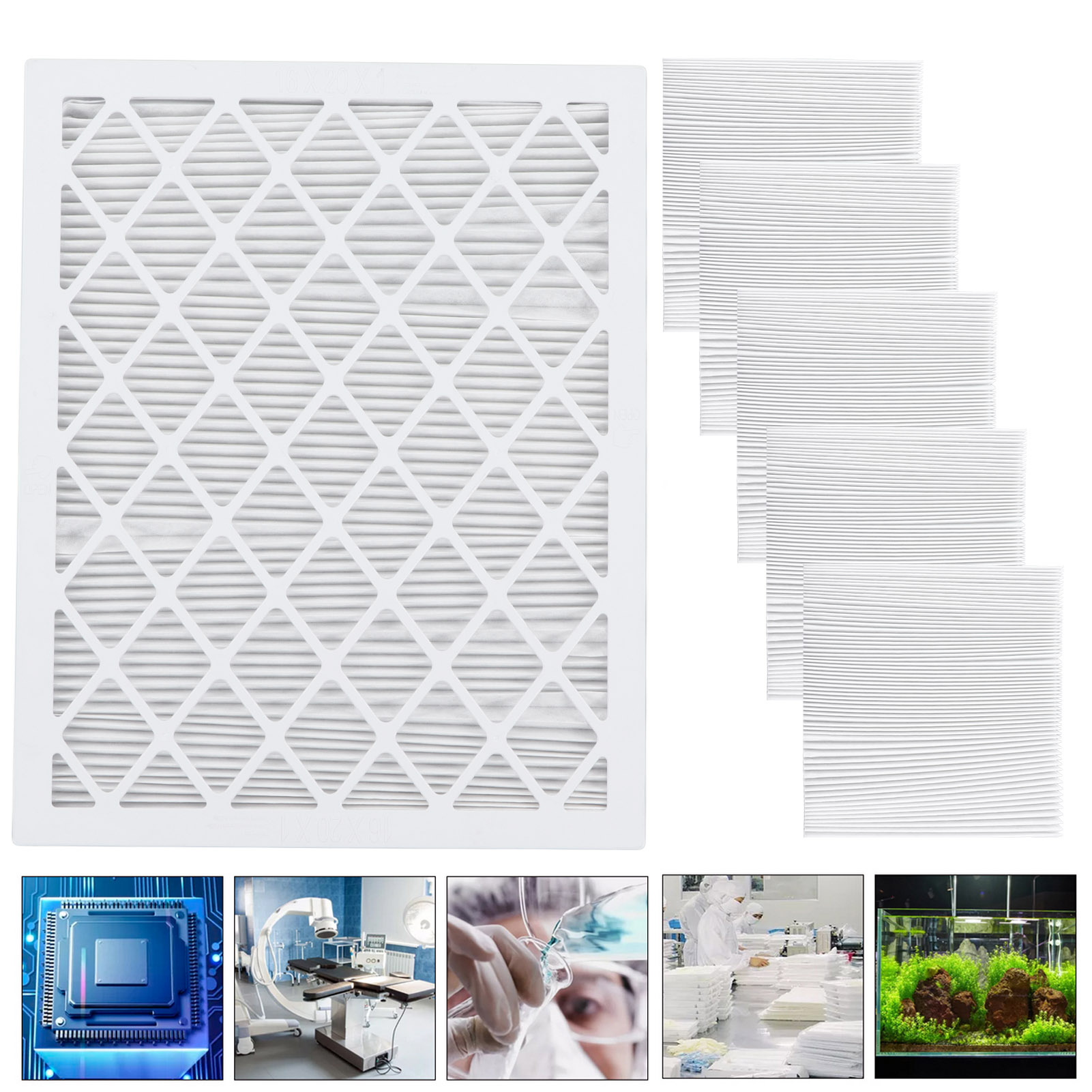 Merv-8-luftfilter, 40,6 X 50,8 X 2,5 Cm, Für Zentrale Klimaanlagen Und Heizkessel, Mit 1 Wiederverwendbarem Rahmen Und 6 Tiefgefalteten Hva-filtern. Luftreiniger Für Bessere Luftqualität Zu Hause Und