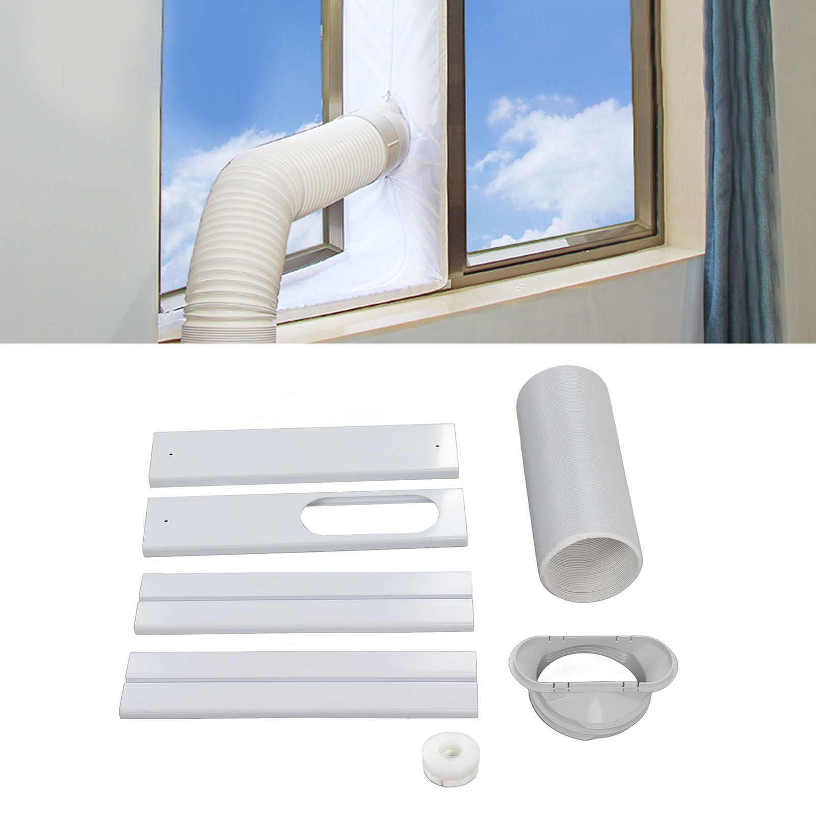 Tragbares Klimaanlagen-ablenkblech-set, Einziehbares Ablenkblech, Push-pull-abluftschlauch, Flexibles Abluftschlauch-set, Zubehör Für Tragbare Klimaanlagen, Geeignet Für 150-mm-/130-mm-schläuche.