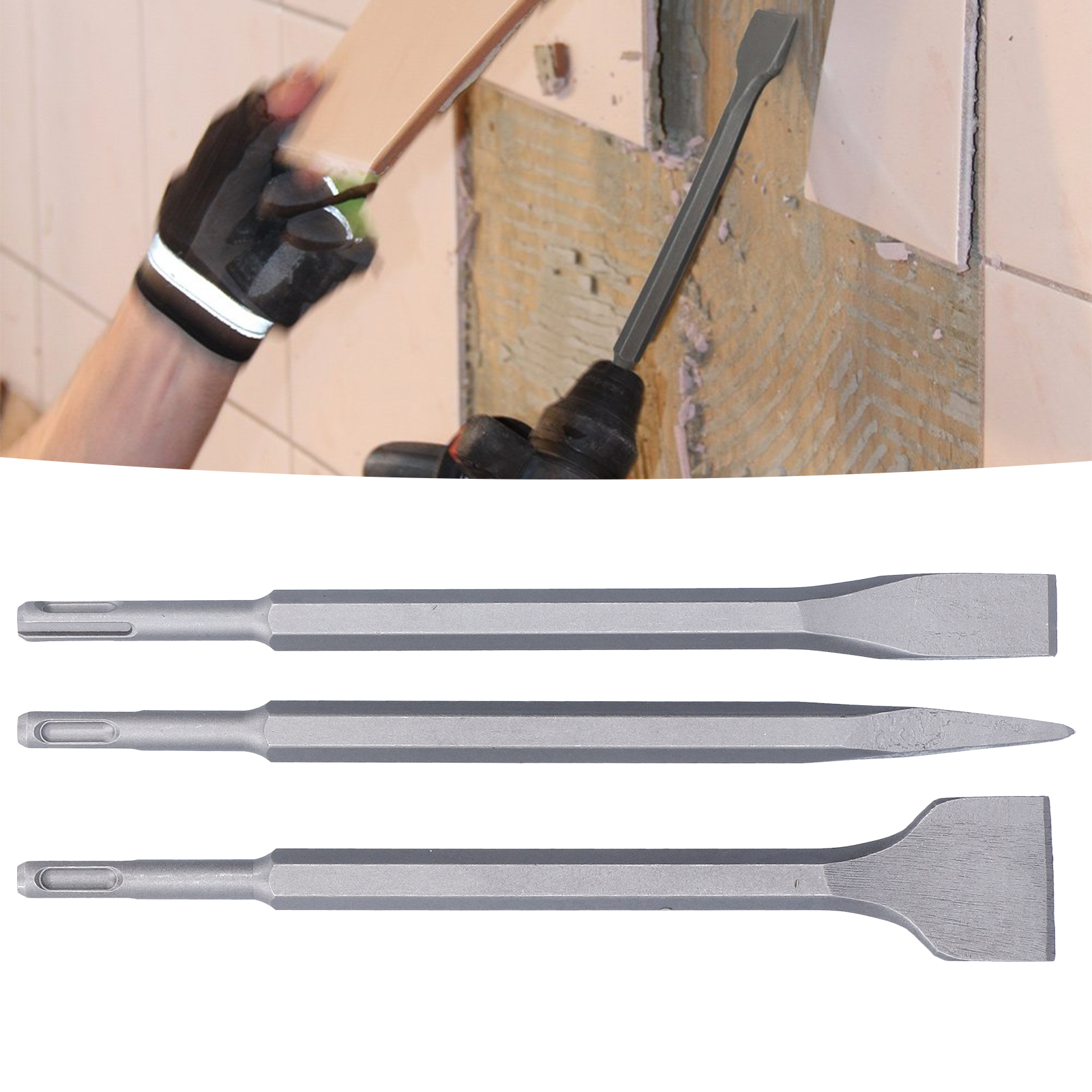 Set Mit 3 Sds Plus Bohrern Und Meißeln Für Sds-bohrhammer